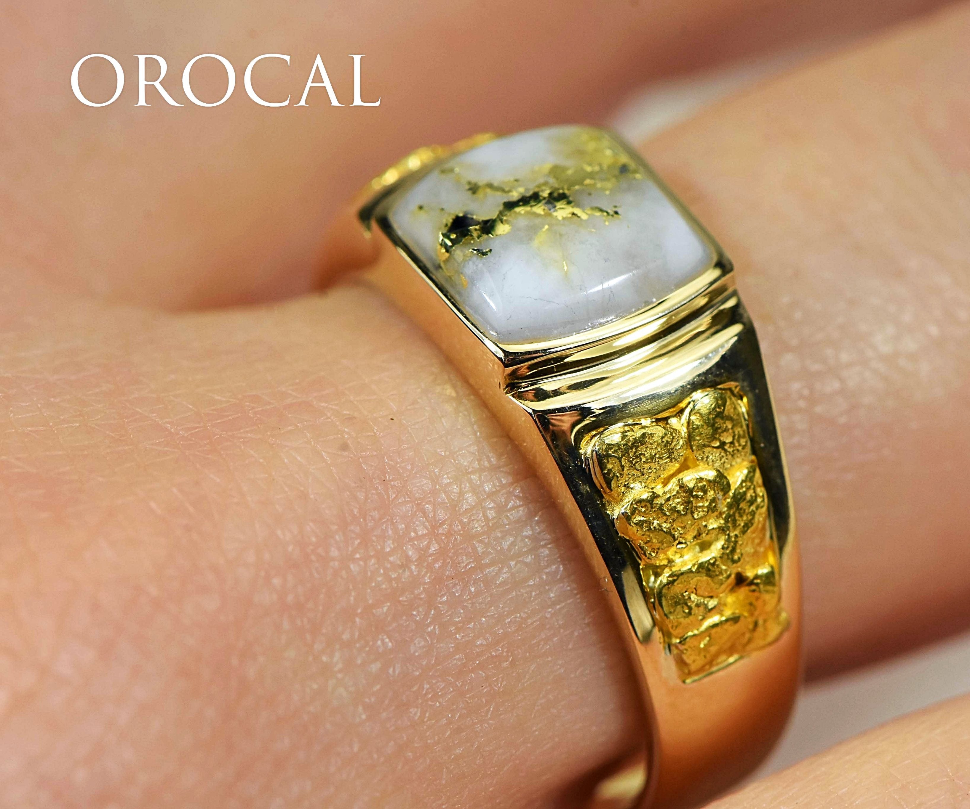 Gold Quartz Ring "Orocal" RLL1075NQ Genuine Hand Crafted Jewelry - 14K Gold Casting