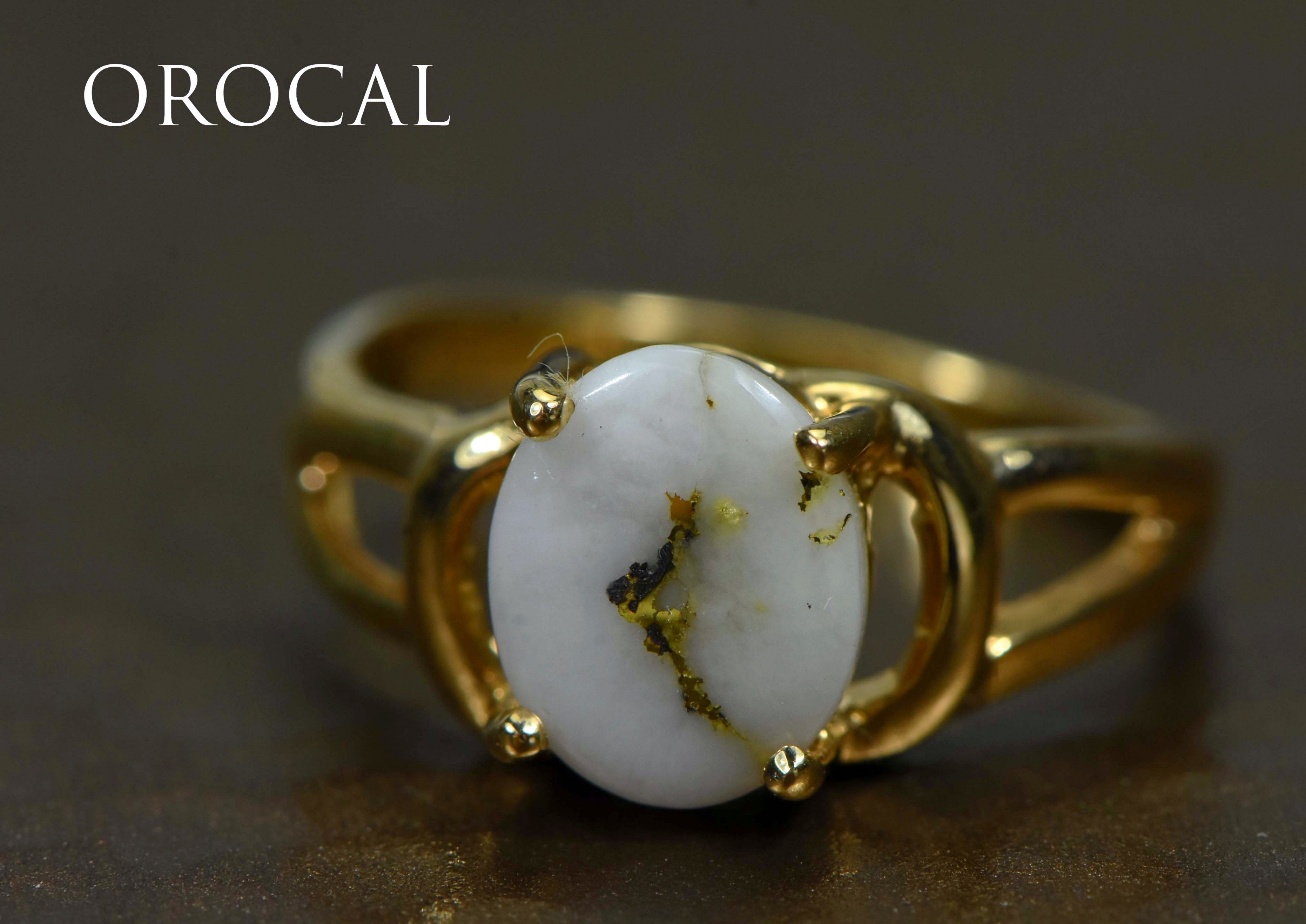 Gold Quartz Ring "Orocal" RL1023Q Genuine Hand Crafted Jewelry - 14K Gold Casting