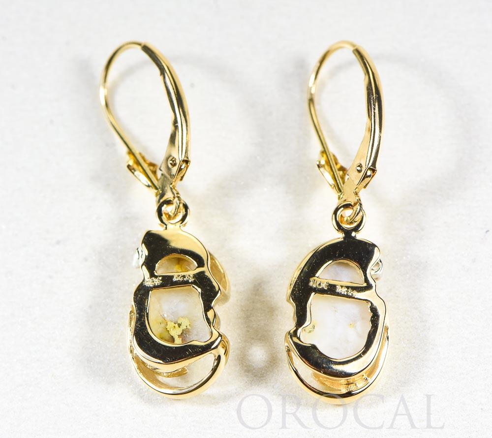 Gold Quartz Earrings "Orocal" EN784SDQ/LB Genuine Hand Crafted Jewelry - 14K Gold Casting