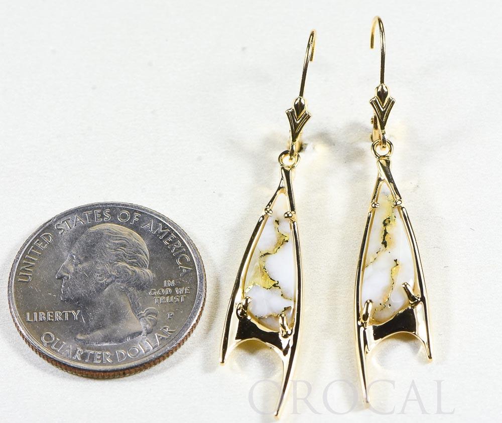 Gold Quartz Earrings "Orocal" EN3700Q/LB Genuine Hand Crafted Jewelry - 14K Gold Casting