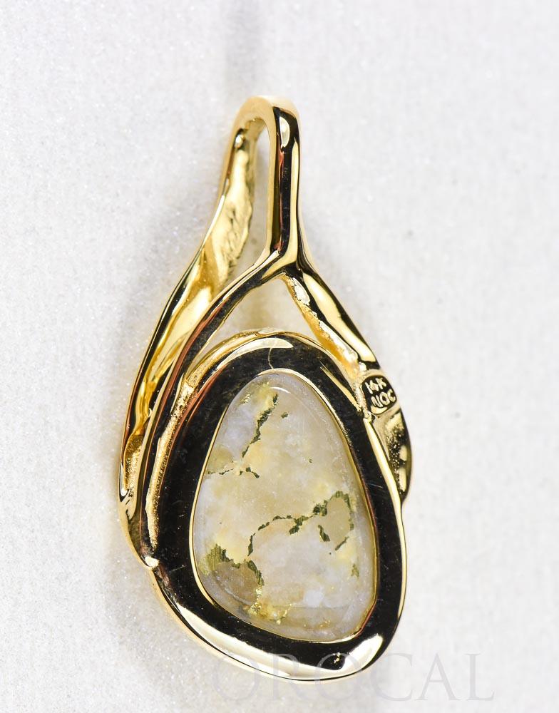 Gold Quartz Pendant  "Orocal" PSC129Q Genuine Hand Crafted Jewelry - 14K Gold Yellow Gold Casting