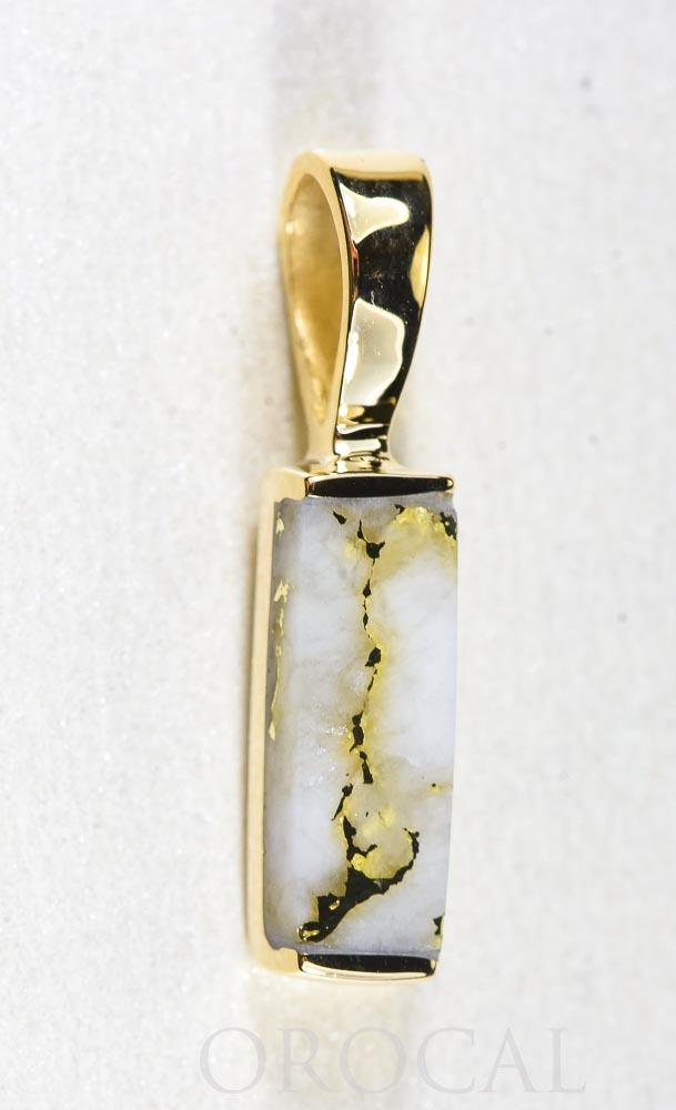 Gold Quartz Pendant  "Orocal" PN894SQ Genuine Hand Crafted Jewelry - 14K Gold Yellow Gold Casting