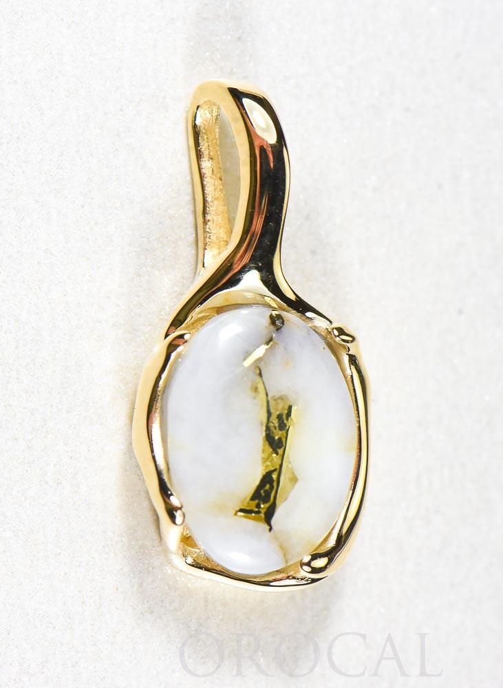 Gold Quartz Pendant  "Orocal" PRL958Q Genuine Hand Crafted Jewelry - 14K Gold Yellow Gold Casting