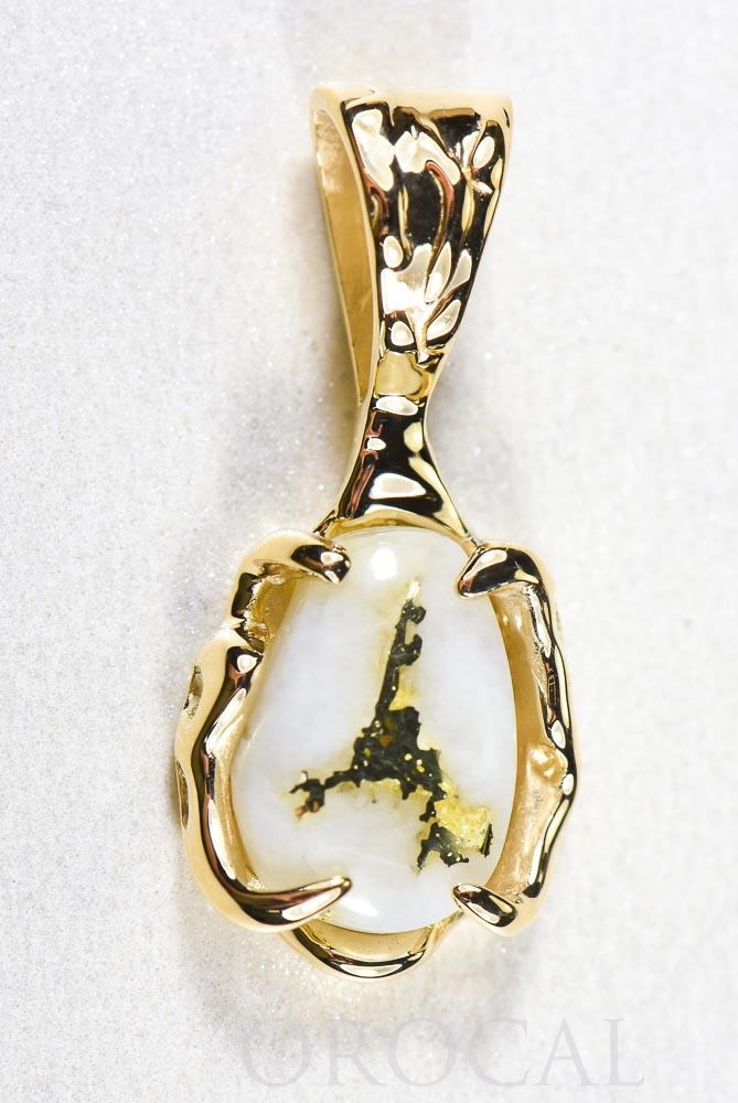 Gold Quartz Pendant  "Orocal" PRL964Q Genuine Hand Crafted Jewelry - 14K Gold Yellow Gold Casting
