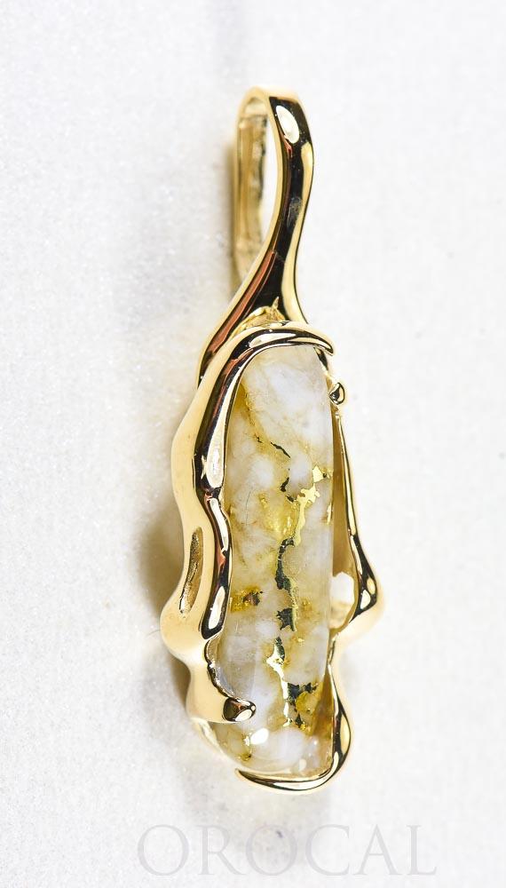 Gold Quartz Pendant  "Orocal" PRL999Q Genuine Hand Crafted Jewelry - 14K Gold Yellow Gold Casting