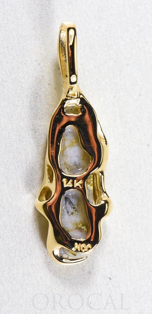 Gold Quartz Pendant  "Orocal" PRL999Q Genuine Hand Crafted Jewelry - 14K Gold Yellow Gold Casting