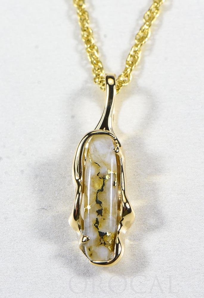 Gold Quartz Pendant  "Orocal" PRL999Q Genuine Hand Crafted Jewelry - 14K Gold Yellow Gold Casting