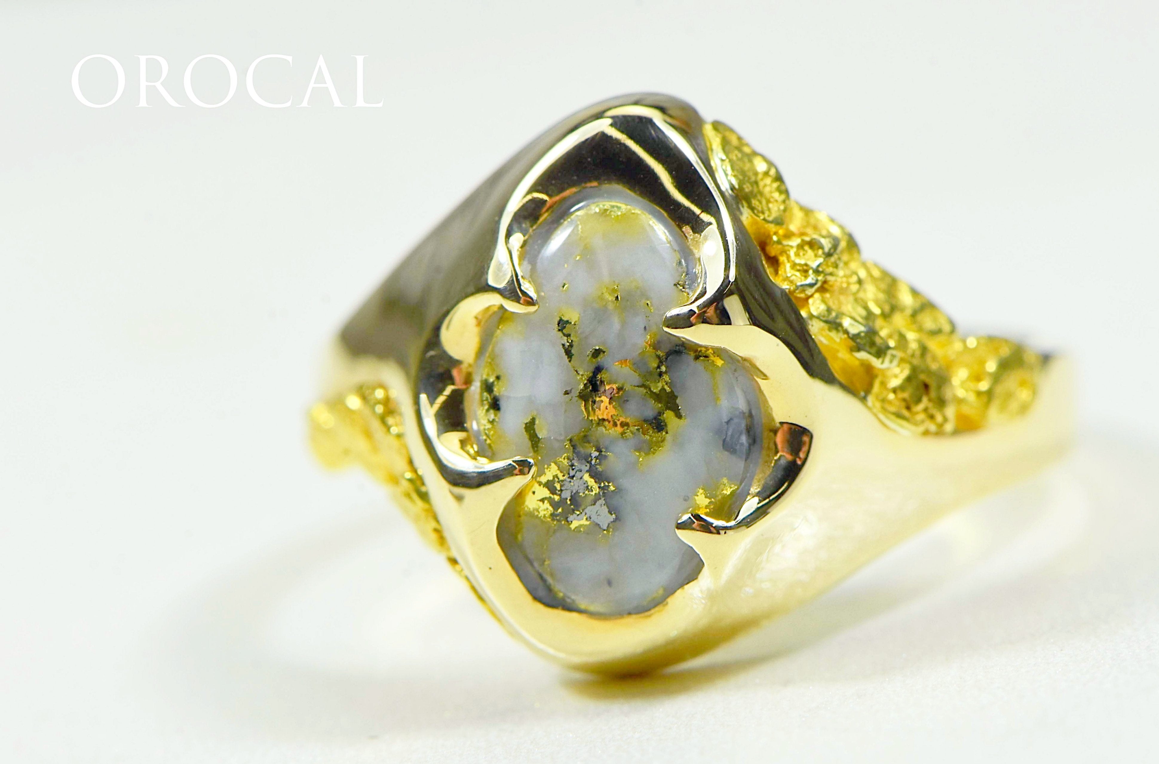 Gold Quartz Ring "Orocal" RMEQ109 Genuine Hand Crafted Jewelry - 14K Gold Casting