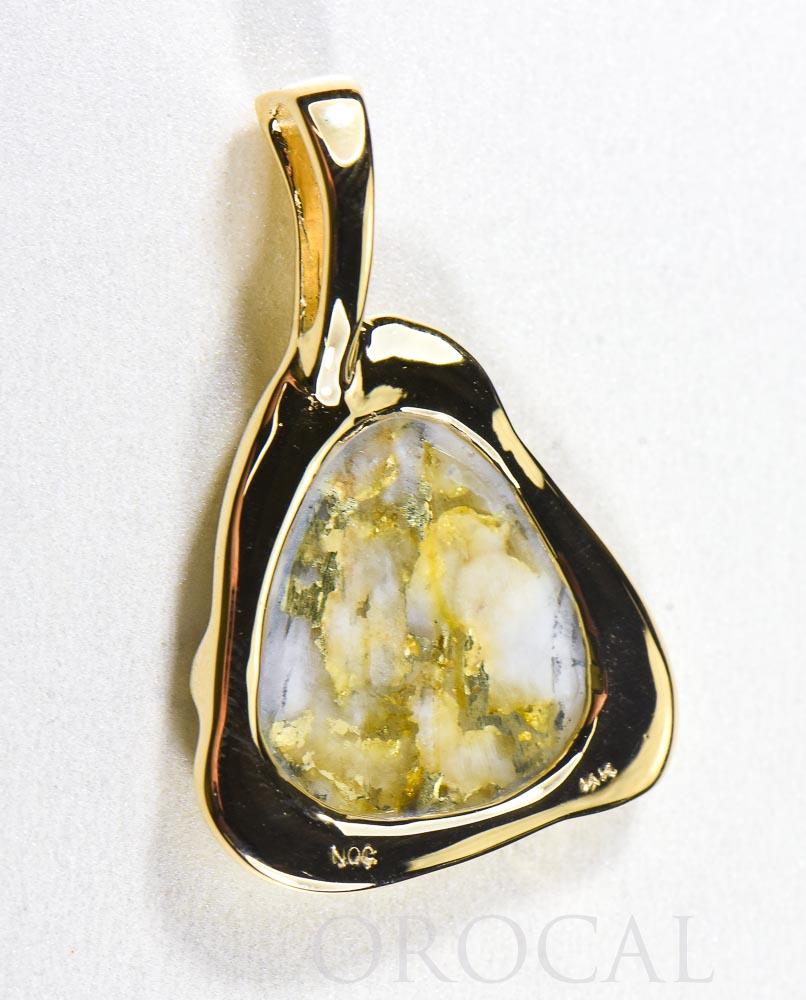 Gold Quartz Pendant  "Orocal" PSC115LQ Genuine Hand Crafted Jewelry - 14K Gold Yellow Gold Casting