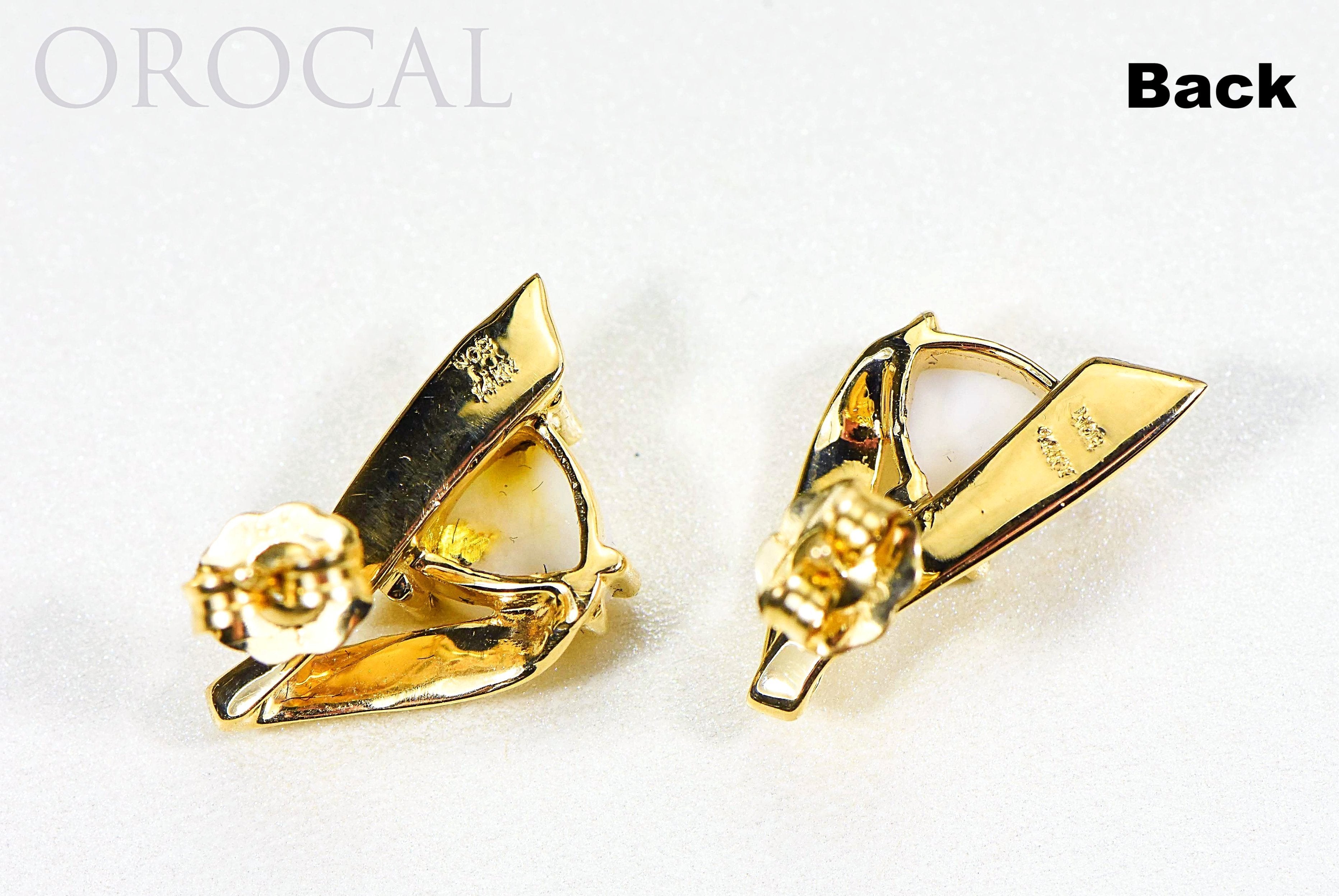 Gold Quartz Earrings "Orocal" EDL77Q Genuine Hand Crafted Jewelry - 14K Gold Casting