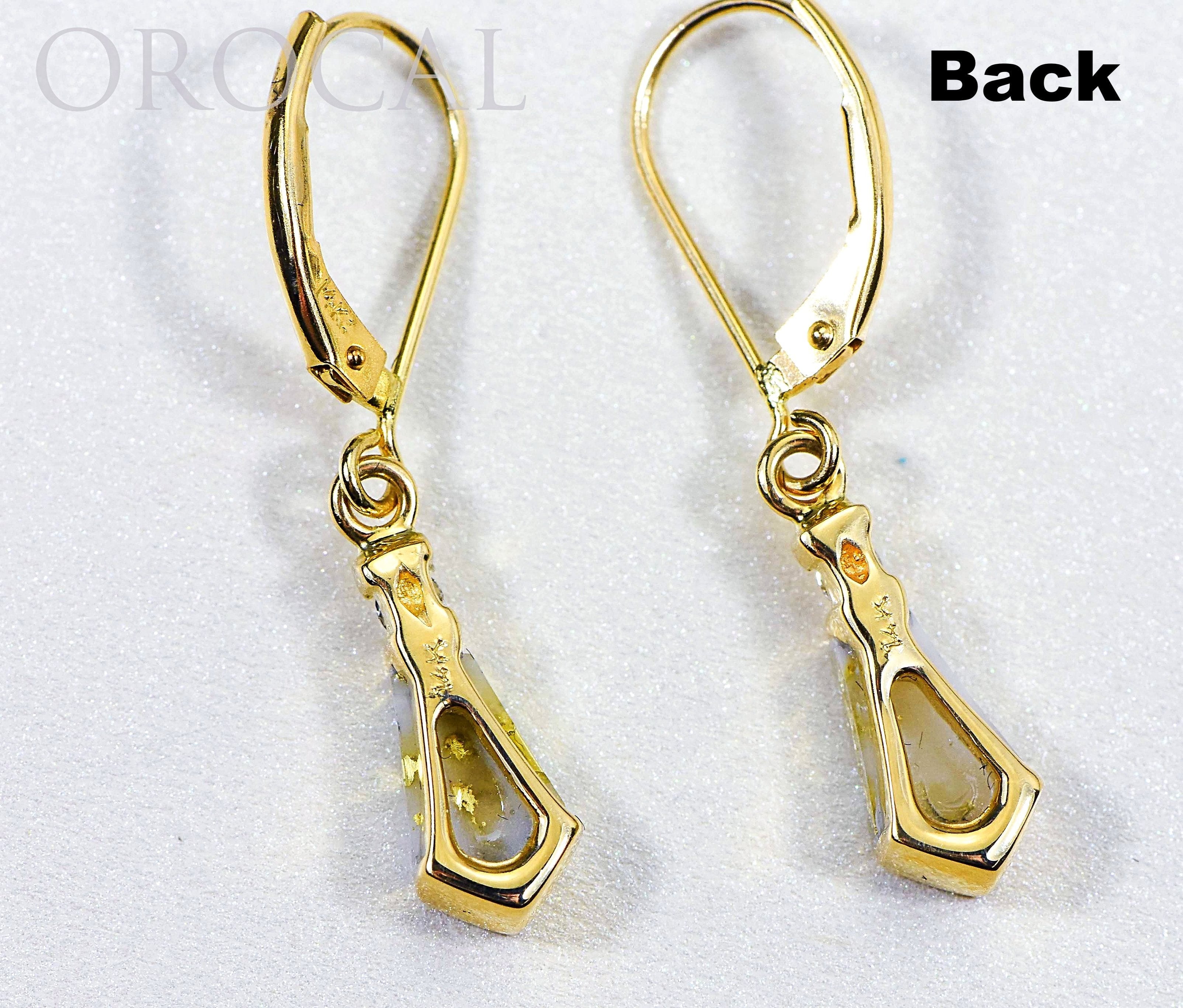 Gold Quartz Earrings "Orocal" EN641D8Q/LB Genuine Hand Crafted Jewelry - 14K Gold Casting