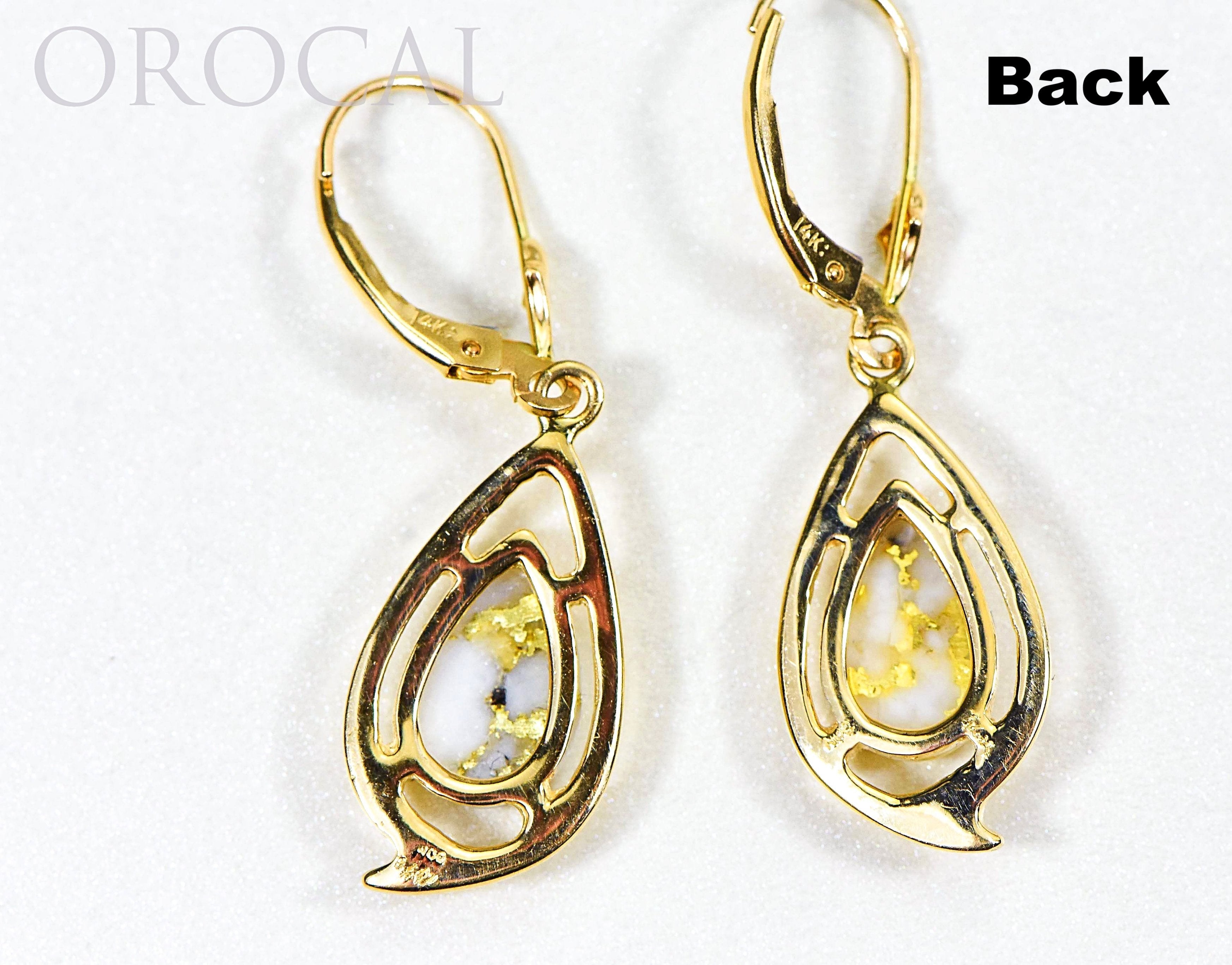 Gold Quartz Earrings "Orocal" EN774Q/LB Genuine Hand Crafted Jewelry - 14K Gold Casting