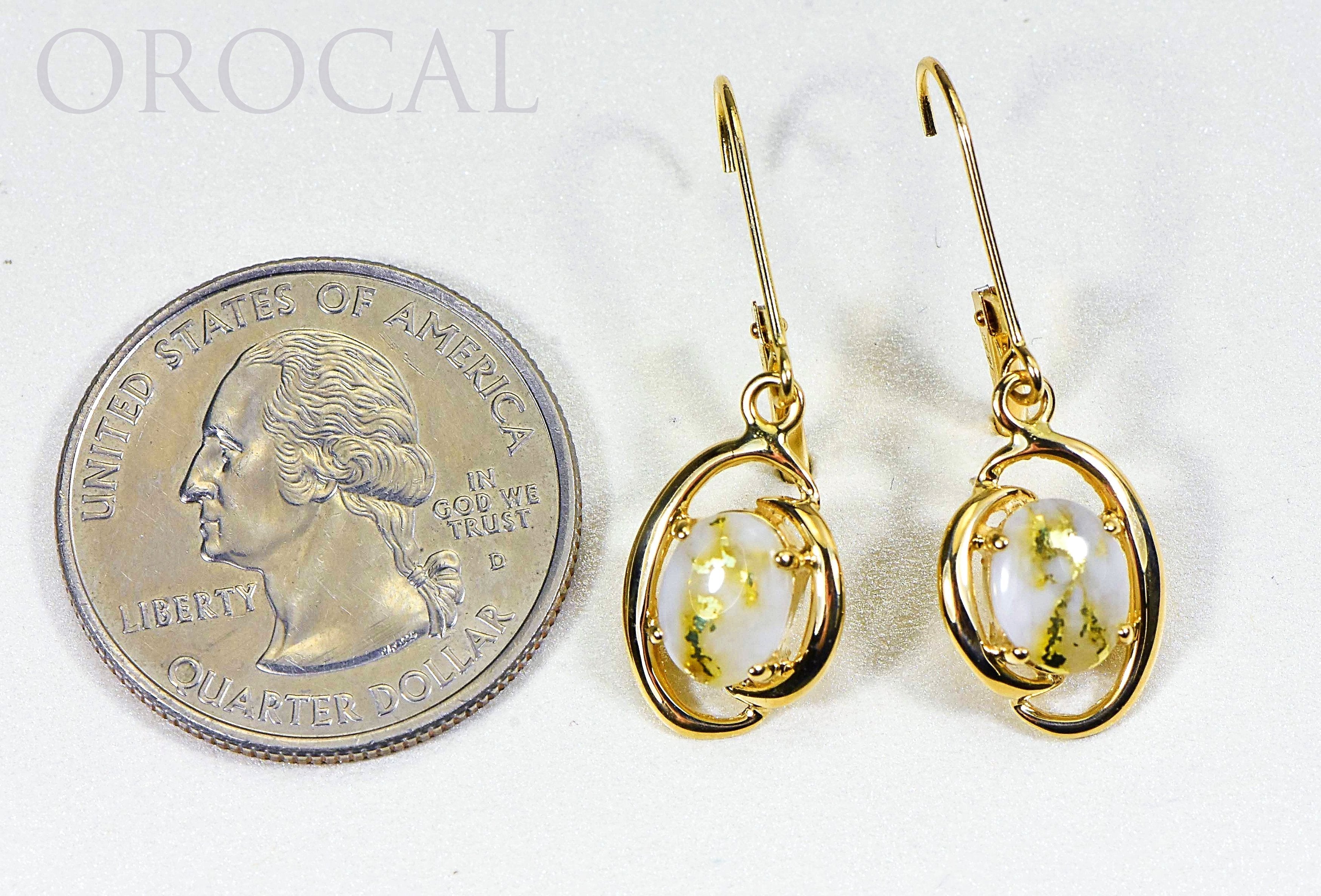 Gold Quartz Earrings "Orocal" EN805Q/LB Genuine Hand Crafted Jewelry - 14K Gold Casting
