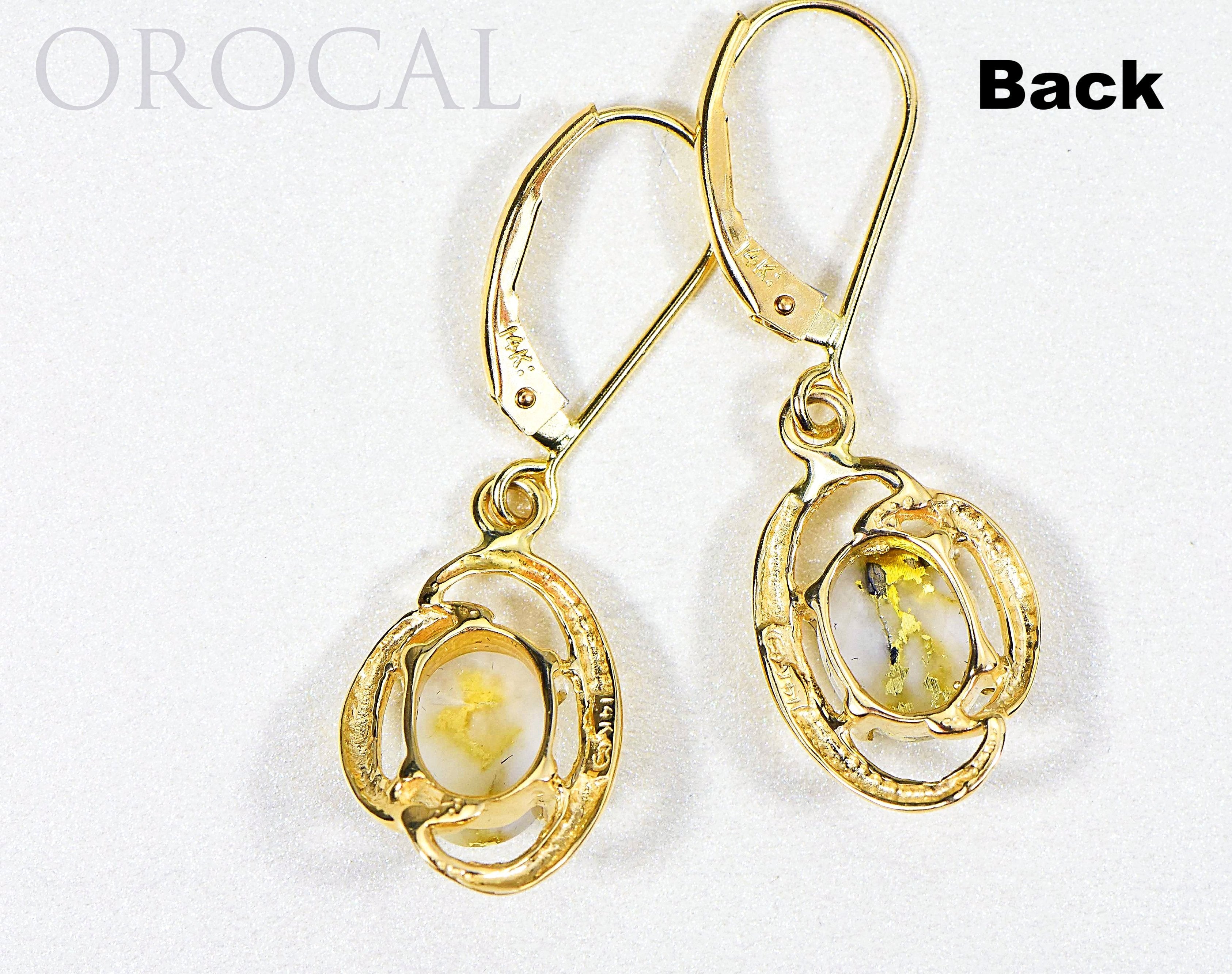 Gold Quartz Earrings "Orocal" EN805Q/LB Genuine Hand Crafted Jewelry - 14K Gold Casting