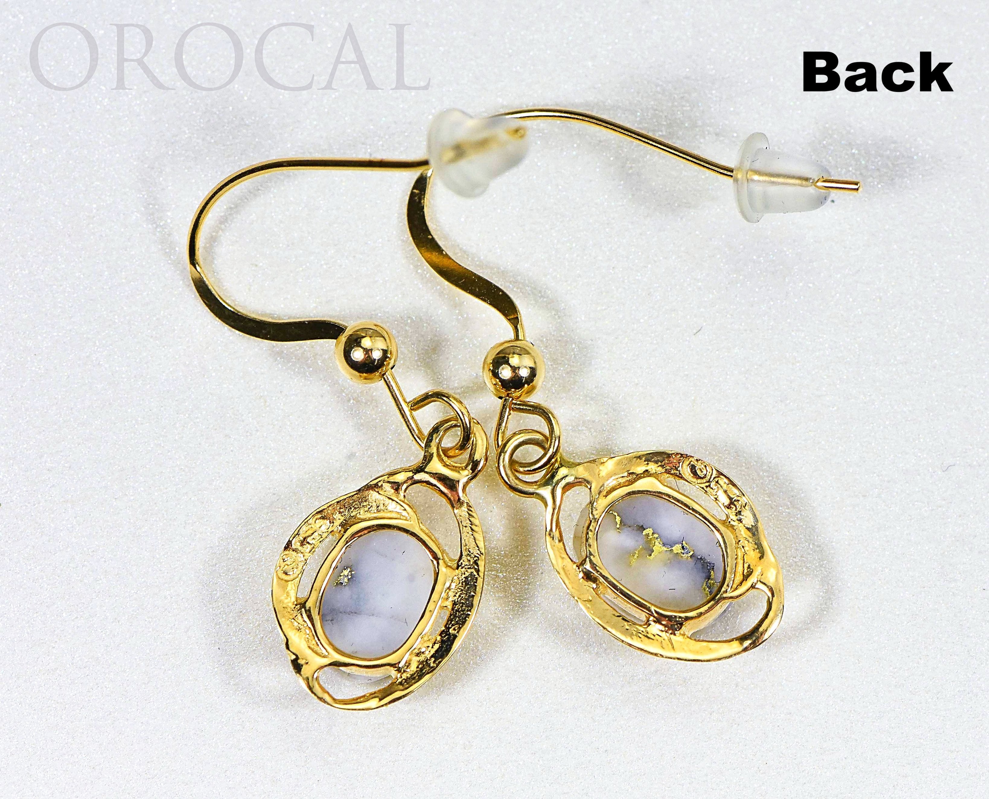Gold Quartz Earrings "Orocal" EN805XSQ/WD Genuine Hand Crafted Jewelry - 14K Gold Casting
