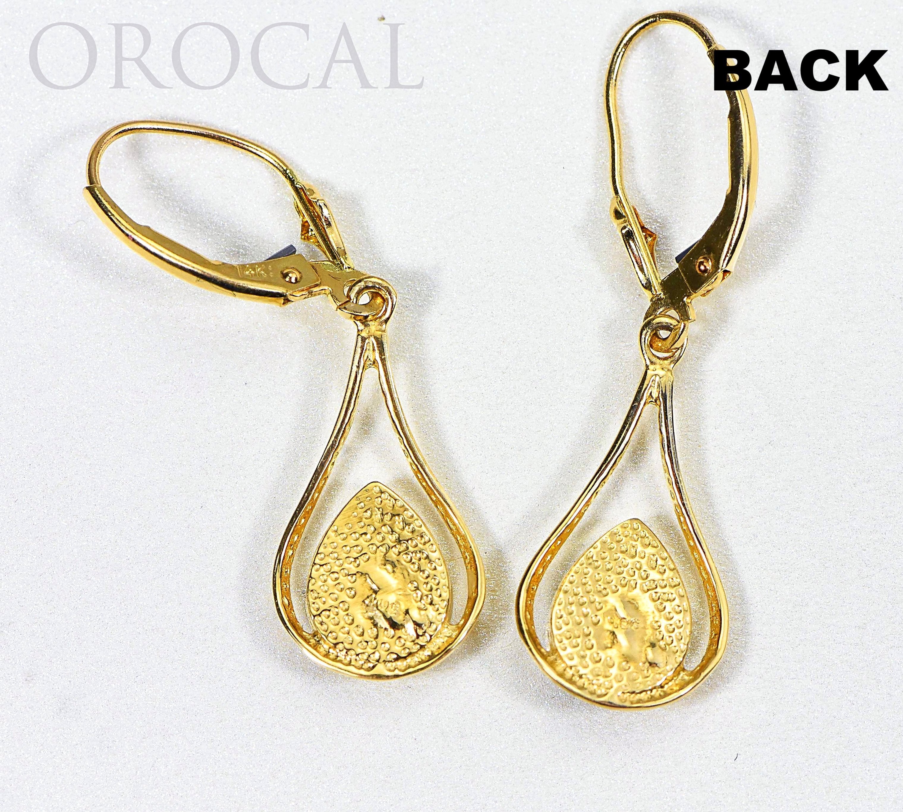 Gold Quartz Earrings "Orocal" EN869Q/LB Genuine Hand Crafted Jewelry - 14K Gold Casting