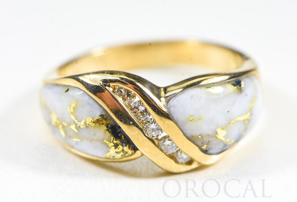 Gold Quartz Ring "Orocal" RL782D15Q Genuine Hand Crafted Jewelry - 14K Gold Casting