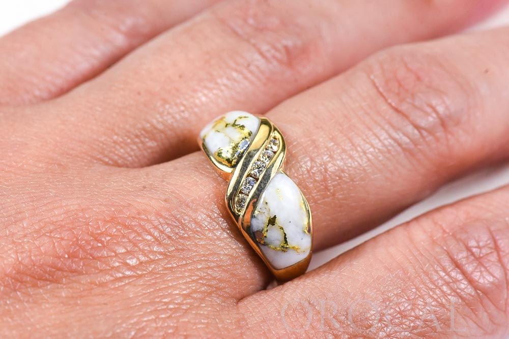 Gold Quartz Ring "Orocal" RL782D15Q Genuine Hand Crafted Jewelry - 14K Gold Casting