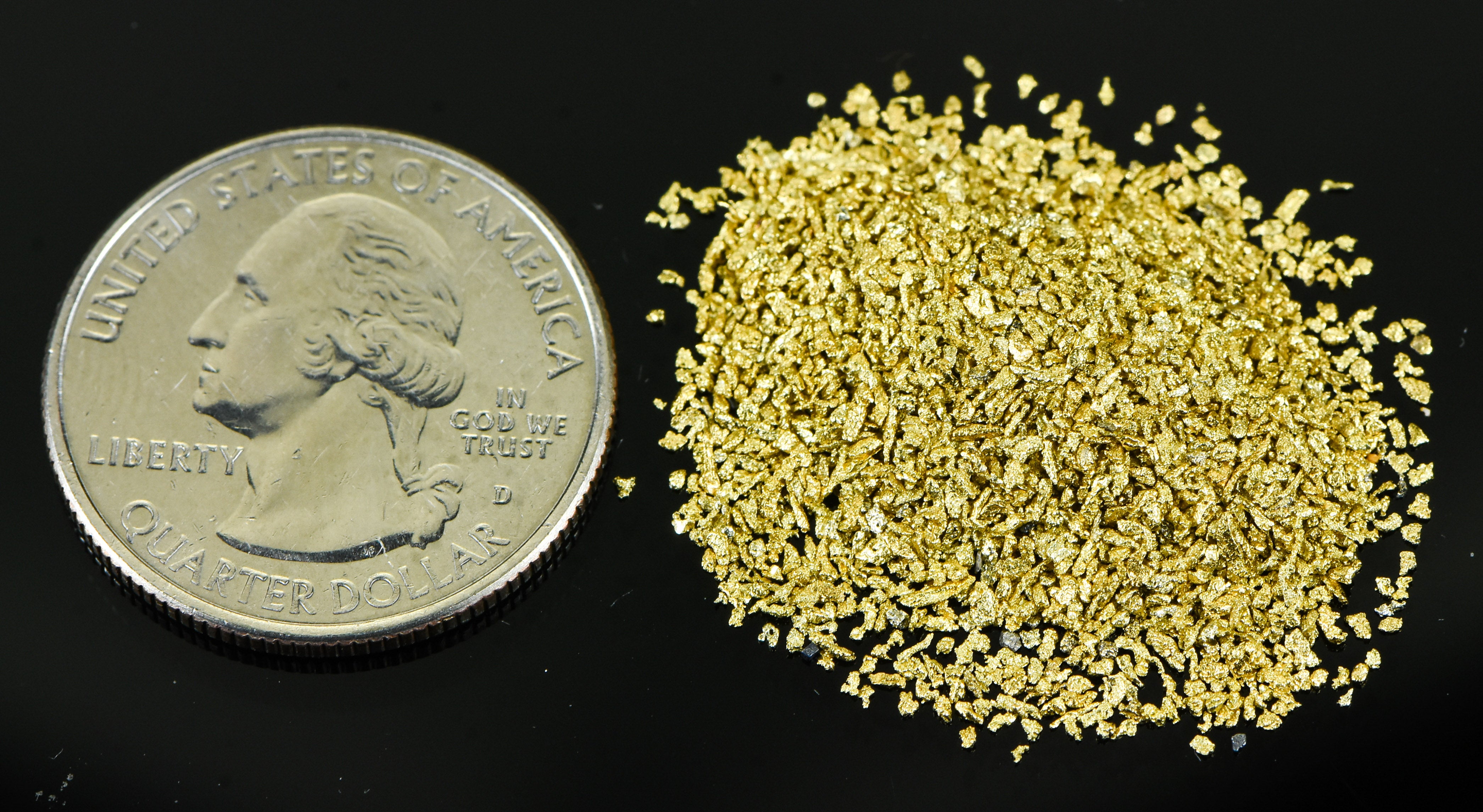 Alaskan Yukon Gold Rush Nuggets #30 Mesh 1/4Troy Oz 7.75 Grams Super Fine Gold