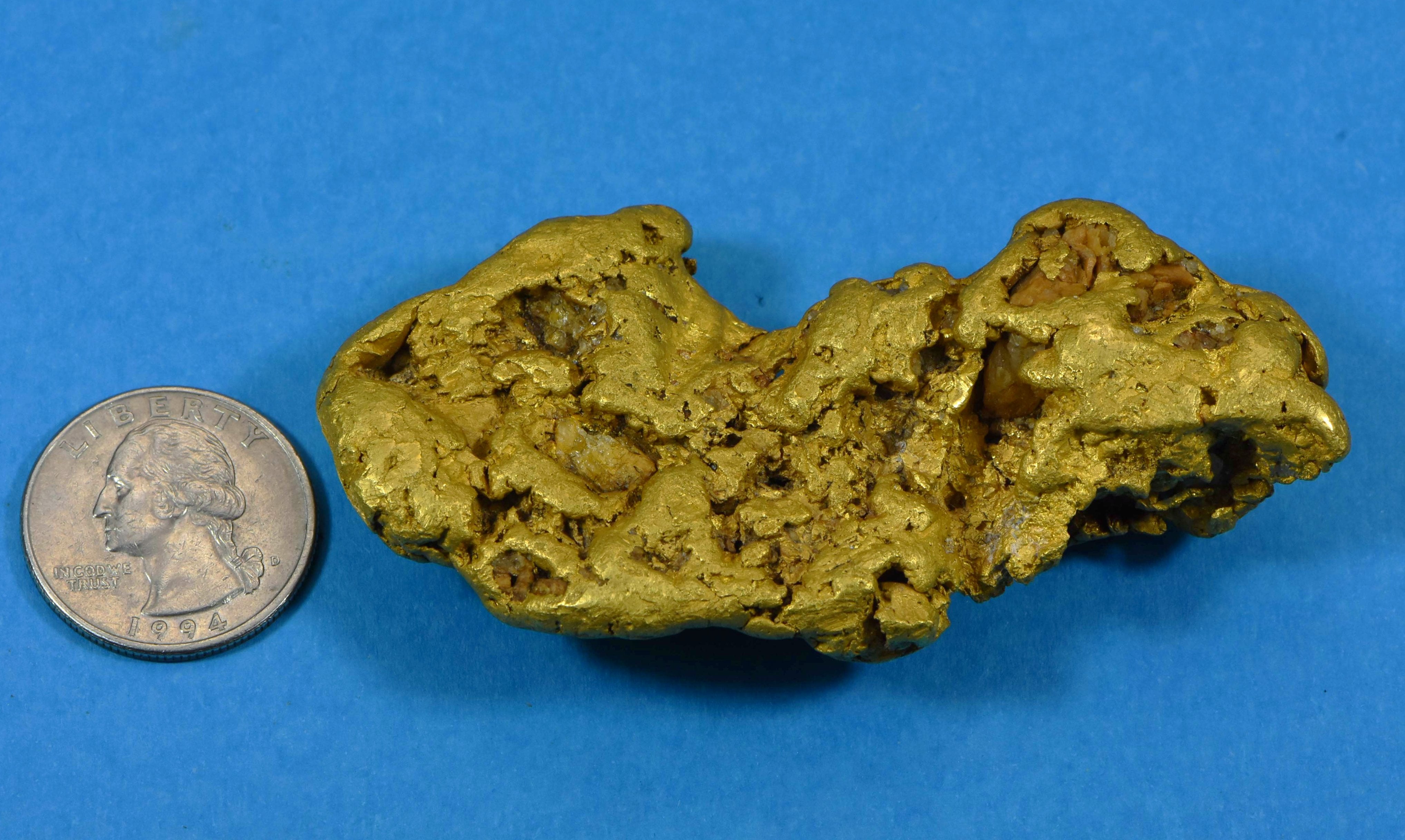 Large Alaskan Natural Gold Nugget 249.22 Grams Genuine 8.01 Troy Ounces 98.46% Pure