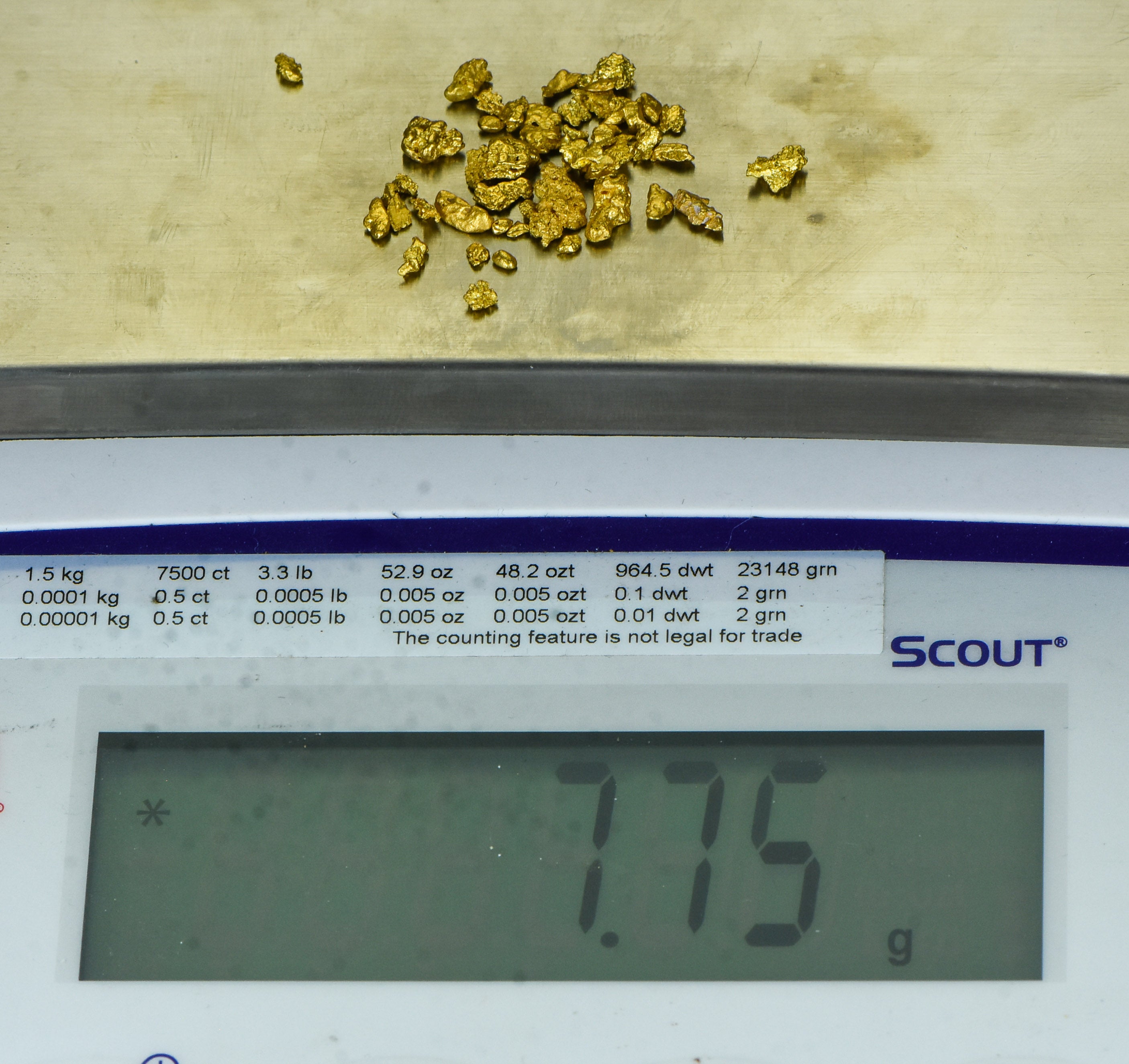 7.75 Grams Mixed Lot Natural Gold Nugget Australian #10-6 Mesh