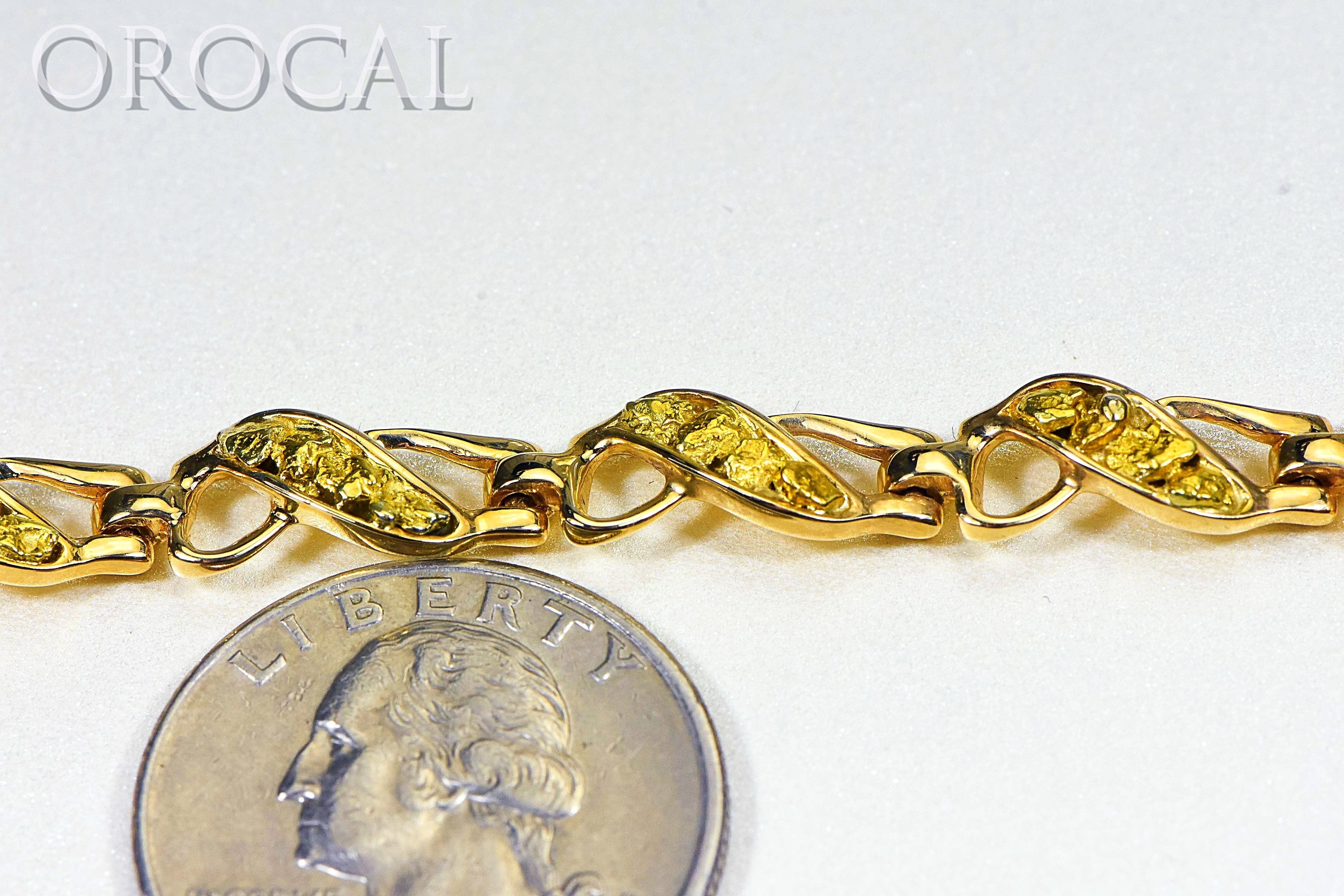 Gold Nugget Bracelet "Orocal" BWB40N9L Genuine Hand Crafted Jewelry - 14K Gold Casting