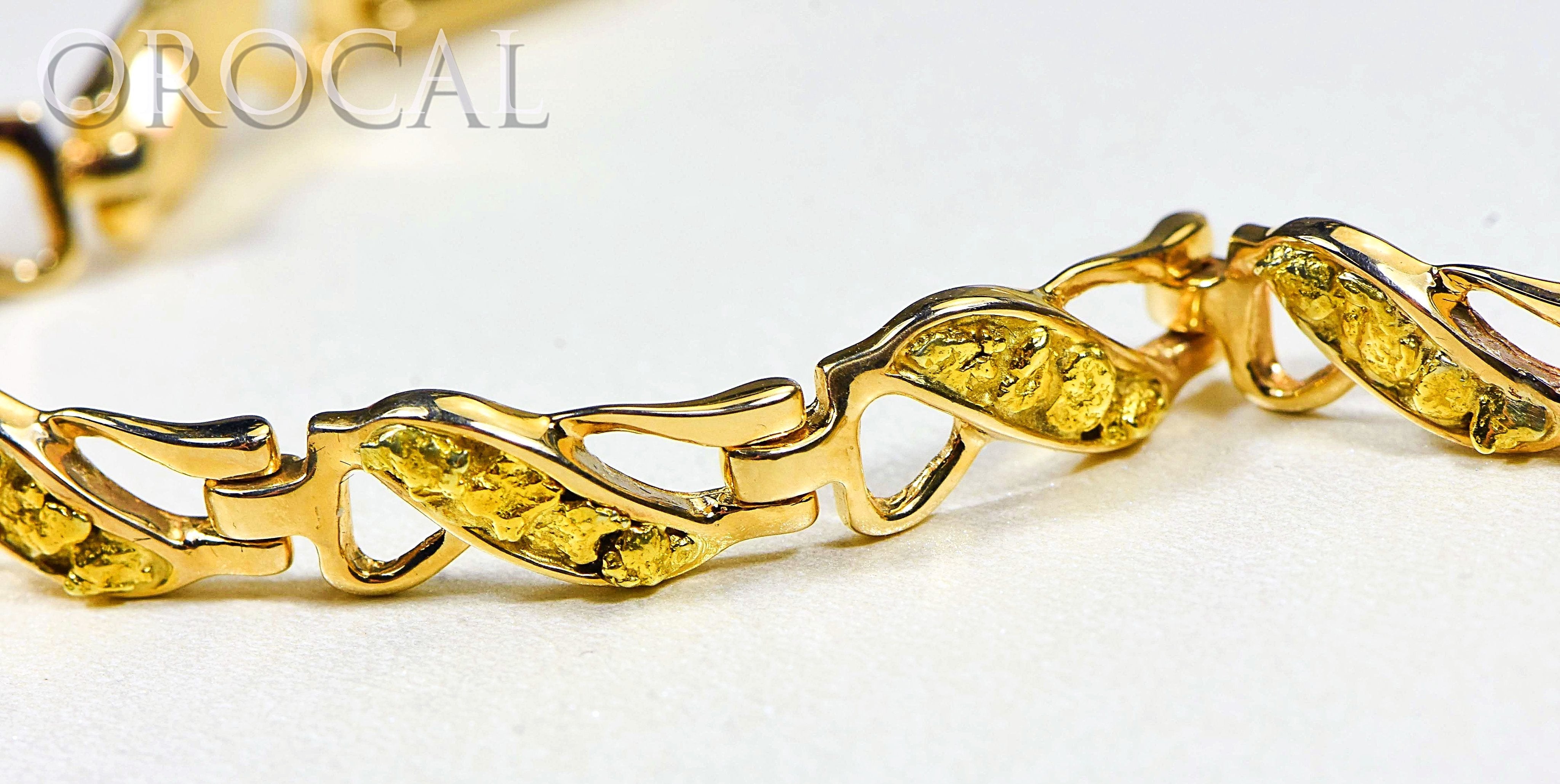 Gold Nugget Bracelet "Orocal" BWB40N9L Genuine Hand Crafted Jewelry - 14K Gold Casting