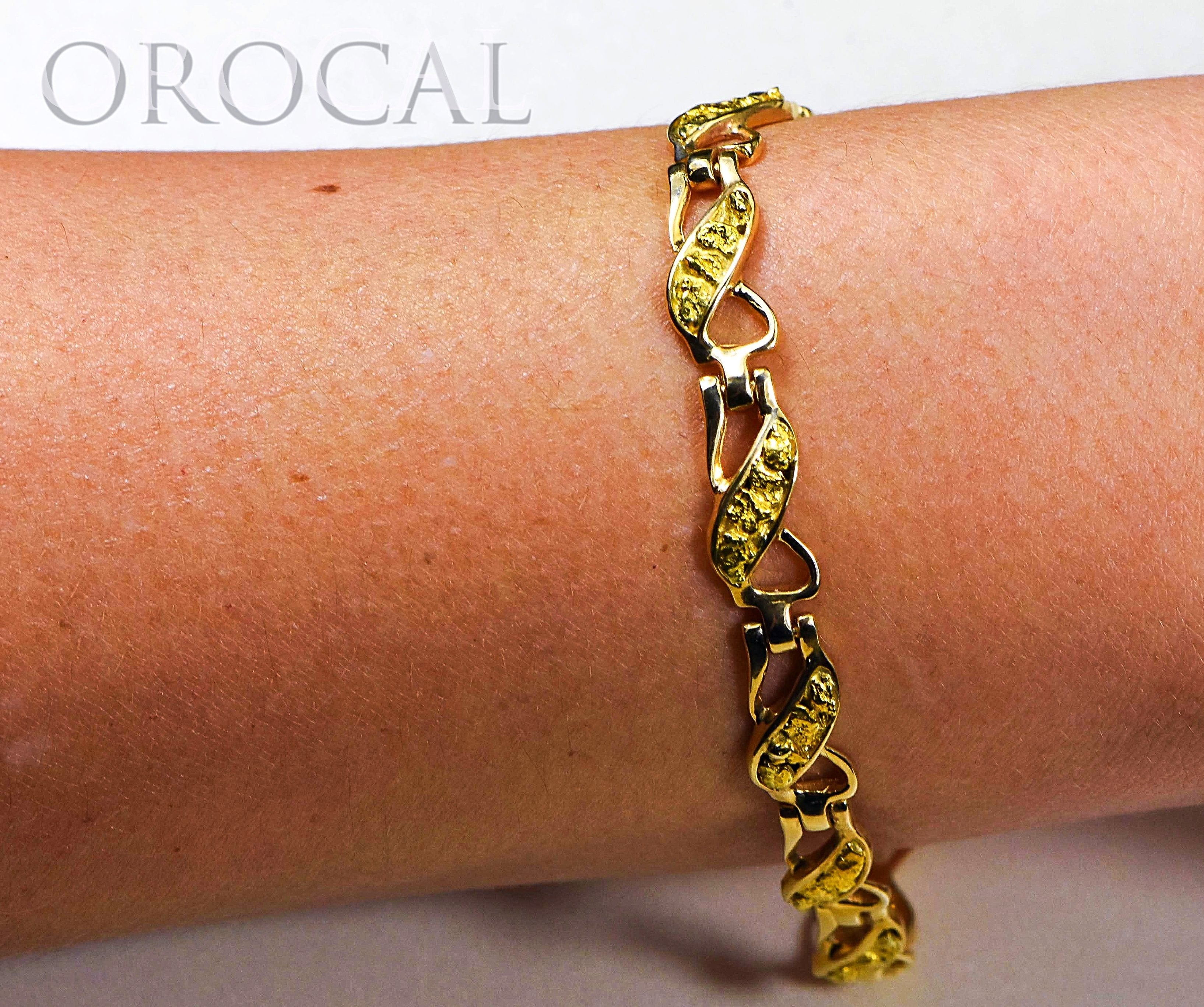 Gold Nugget Bracelet "Orocal" BWB40N9L Genuine Hand Crafted Jewelry - 14K Gold Casting