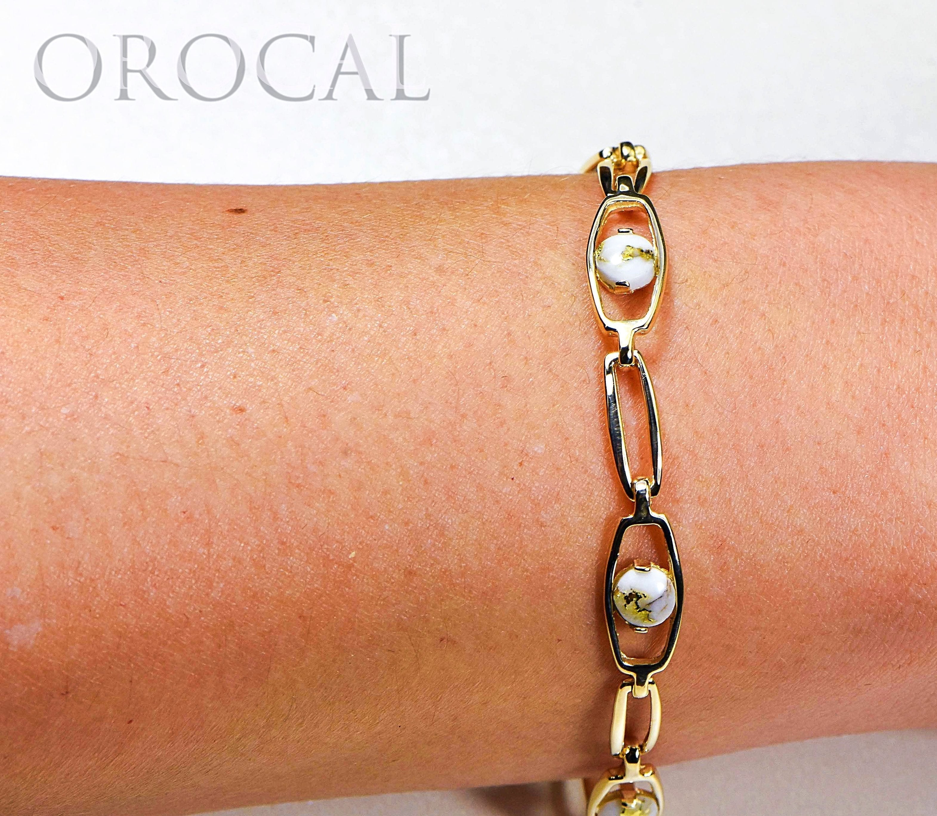 Gold Quartz Bracelet "Orocal" BDLOV5LHQC89 Genuine Hand Crafted Jewelry - 14K Gold Casting