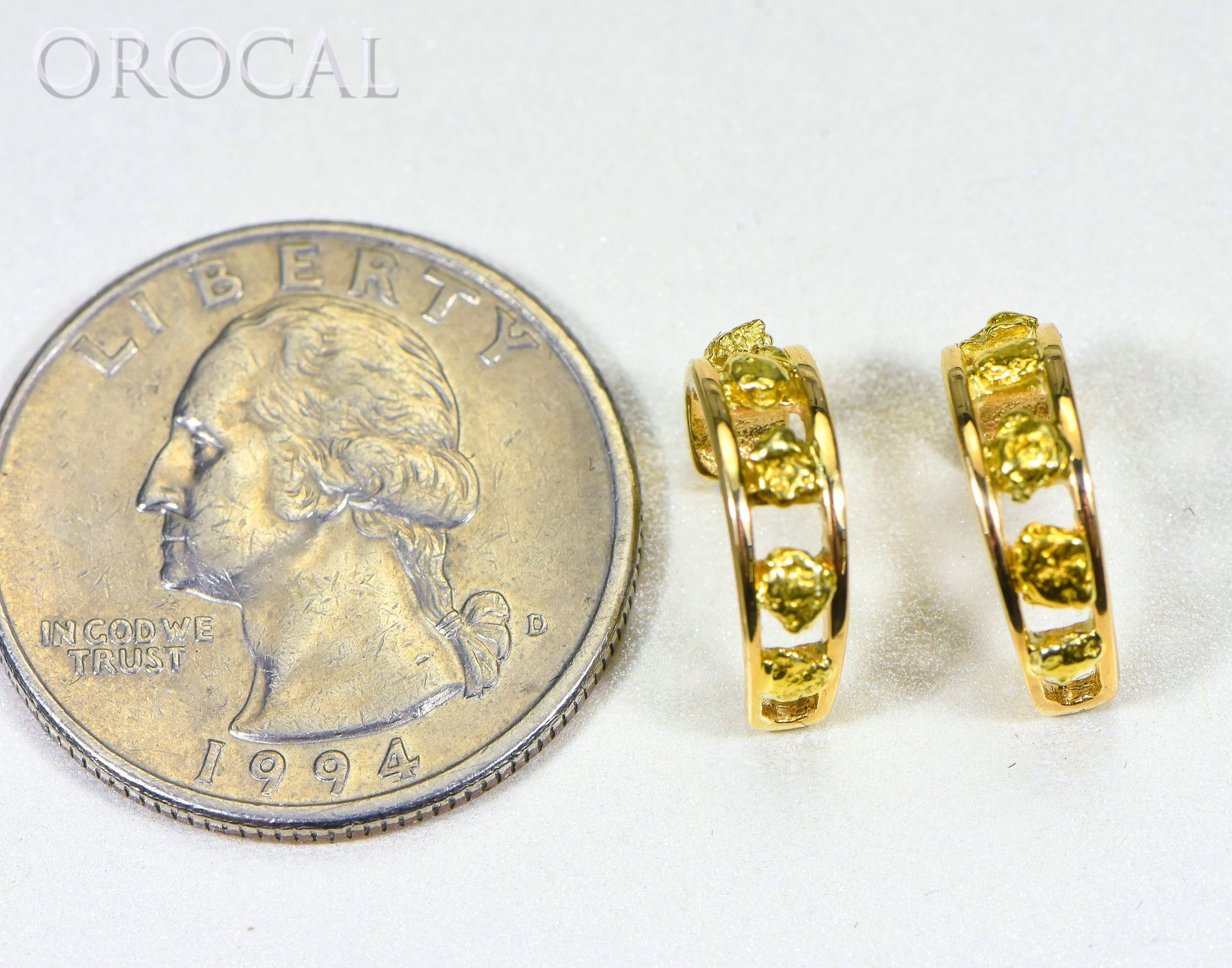 Gold Nugget Earrings "Orocal" EH18 Genuine Hand Crafted Jewelry - 14K Gold Casting