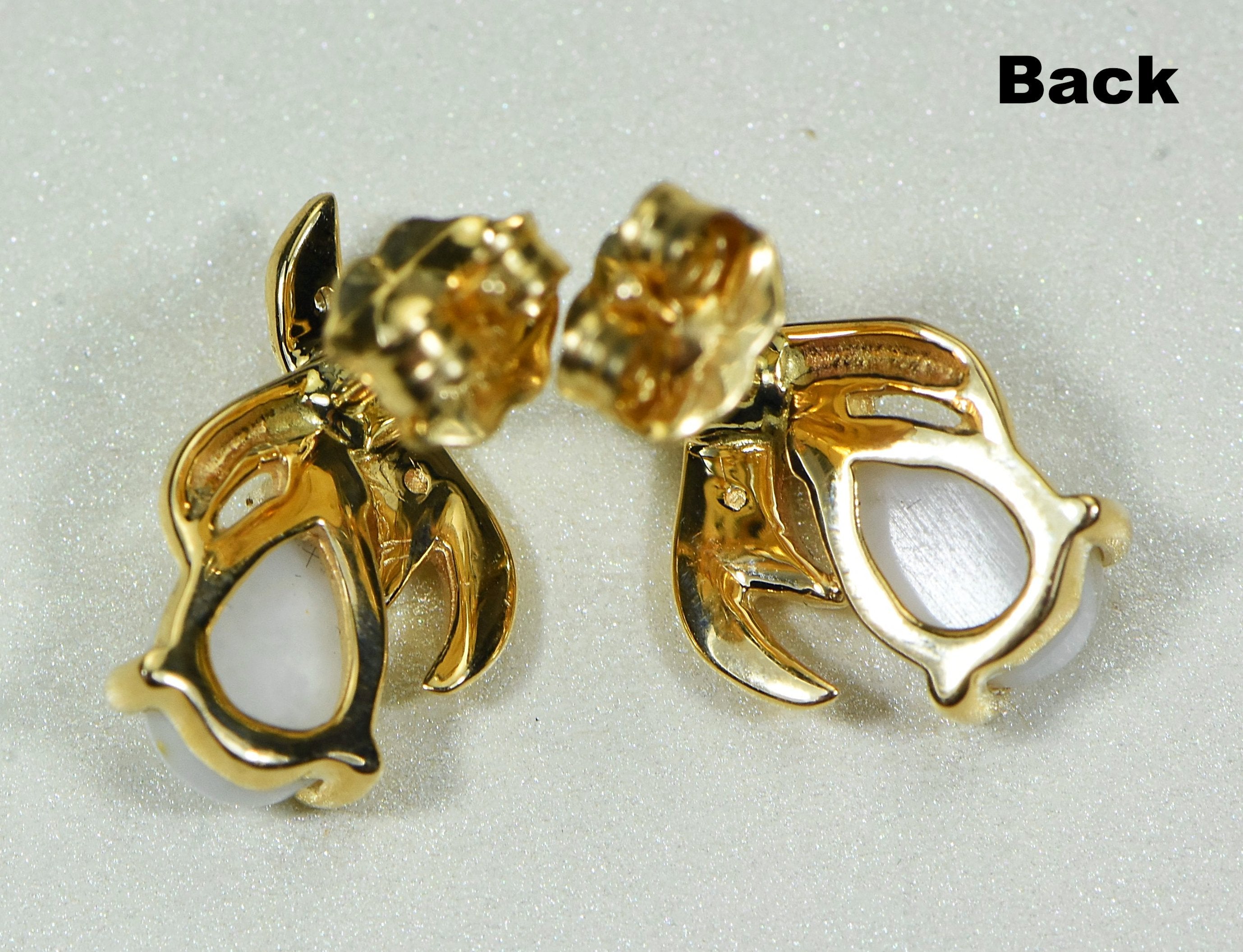 Gold Quartz Earrings "Orocal" EN792SDQ Genuine Hand Crafted Jewelry - 14K Gold Casting