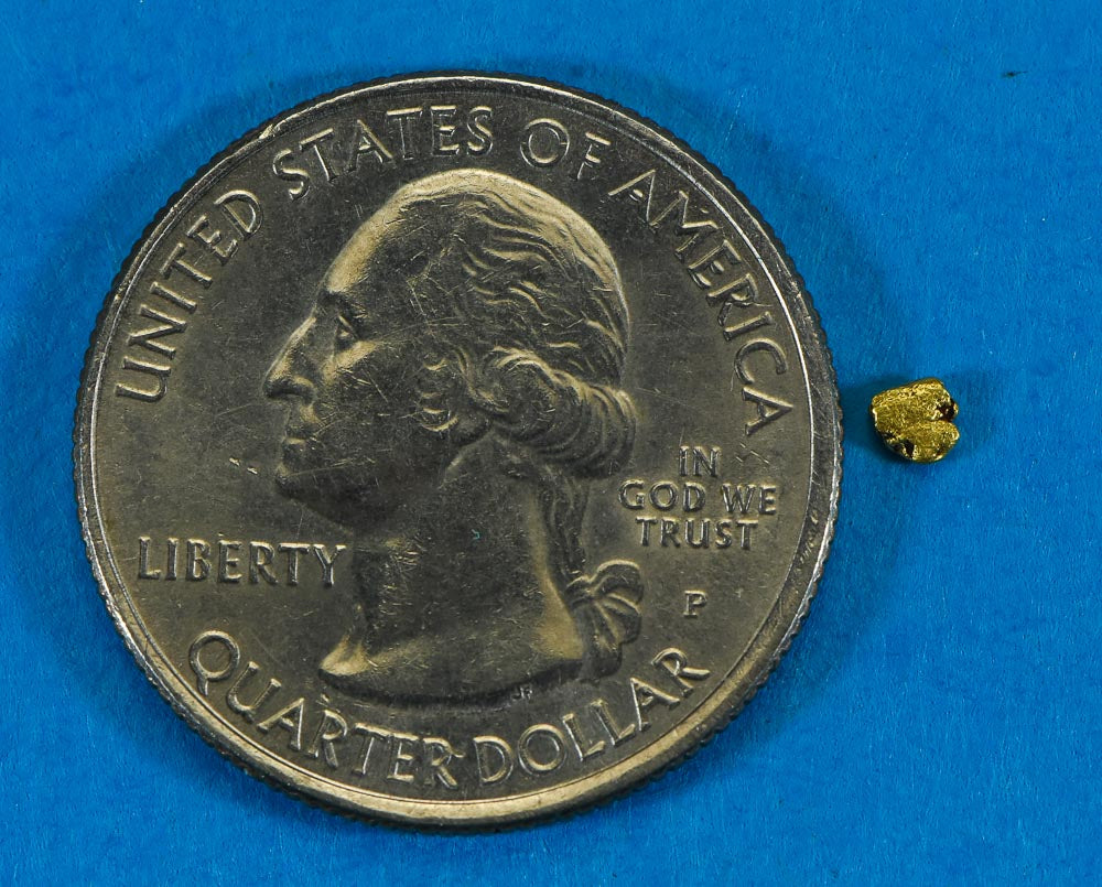 Alaskan-Yukon BC Gold Rush Natural Gold Nugget 0.06 Grams Genuine