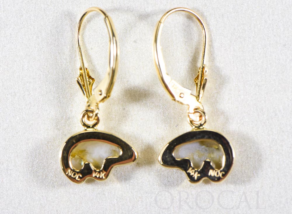 Gold Quartz Earrings "Orocal" EBR1SHQ/LB Genuine Hand Crafted Jewelry - 14K Gold Casting