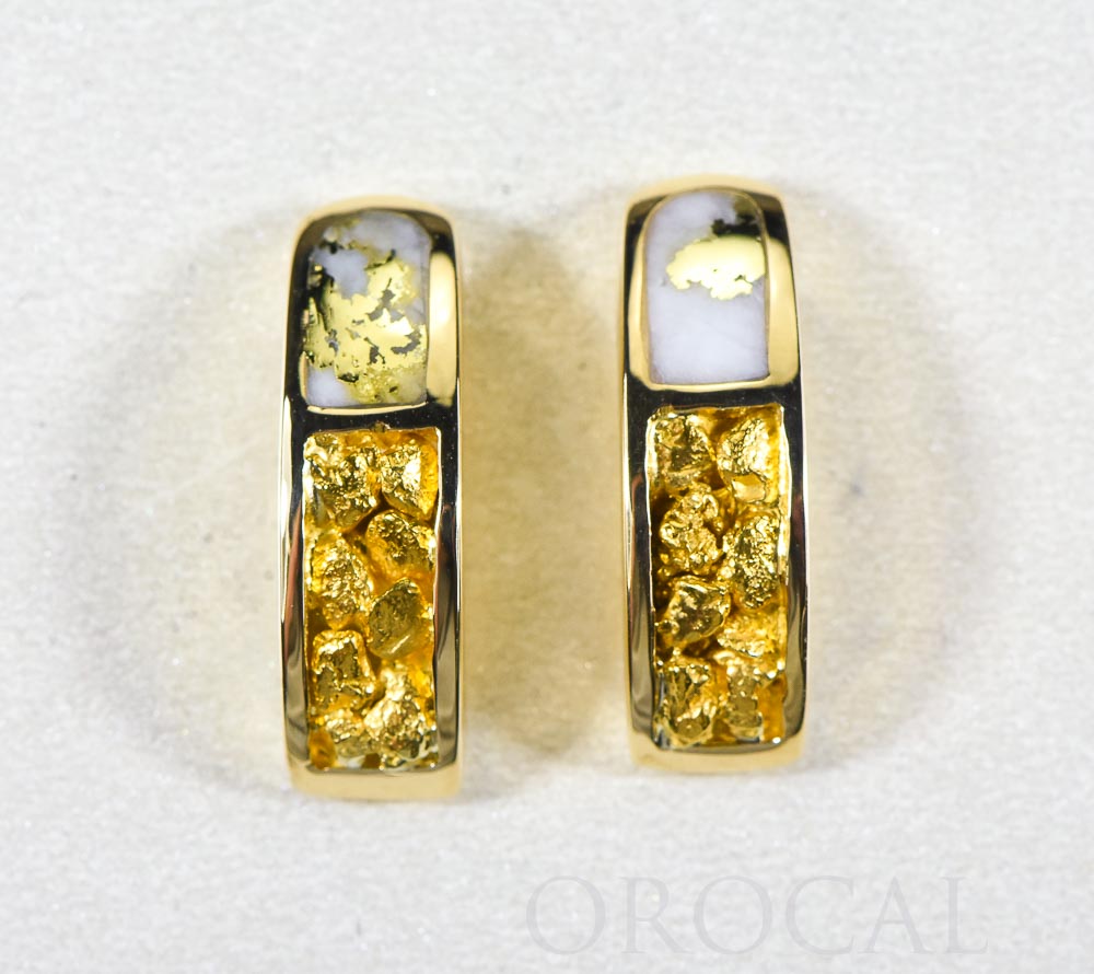 Gold Quartz Earrings "Orocal" EDL119LTNQ Genuine Hand Crafted Jewelry - 14K Gold Casting