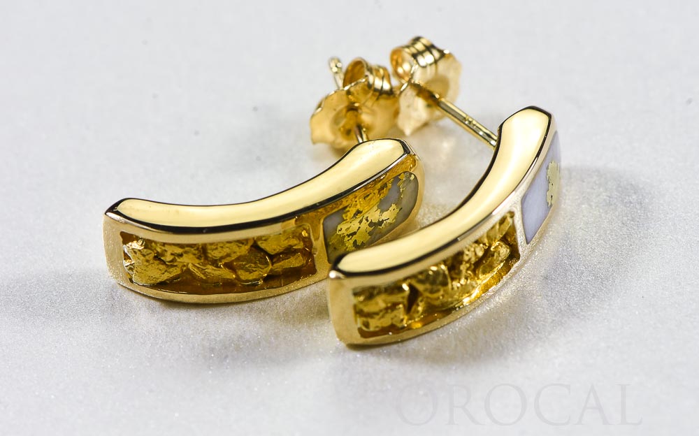 Gold Quartz Earrings "Orocal" EDL119LTNQ Genuine Hand Crafted Jewelry - 14K Gold Casting