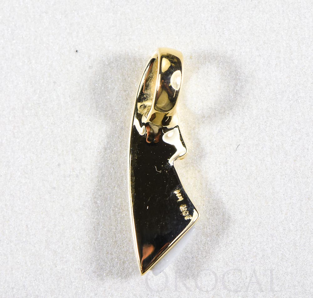 Gold Quartz Pendant  "Orocal" PDL129D045QX Genuine Hand Crafted Jewelry - 14K Gold Yellow Gold Casting