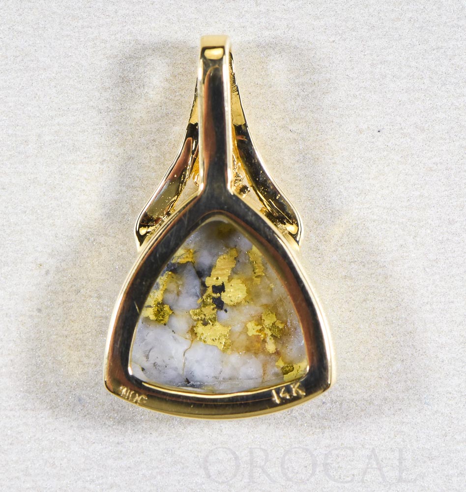 Gold Quartz Pendant  "Orocal" PN1125DQ Genuine Hand Crafted Jewelry - 14K Gold Yellow Gold Casting