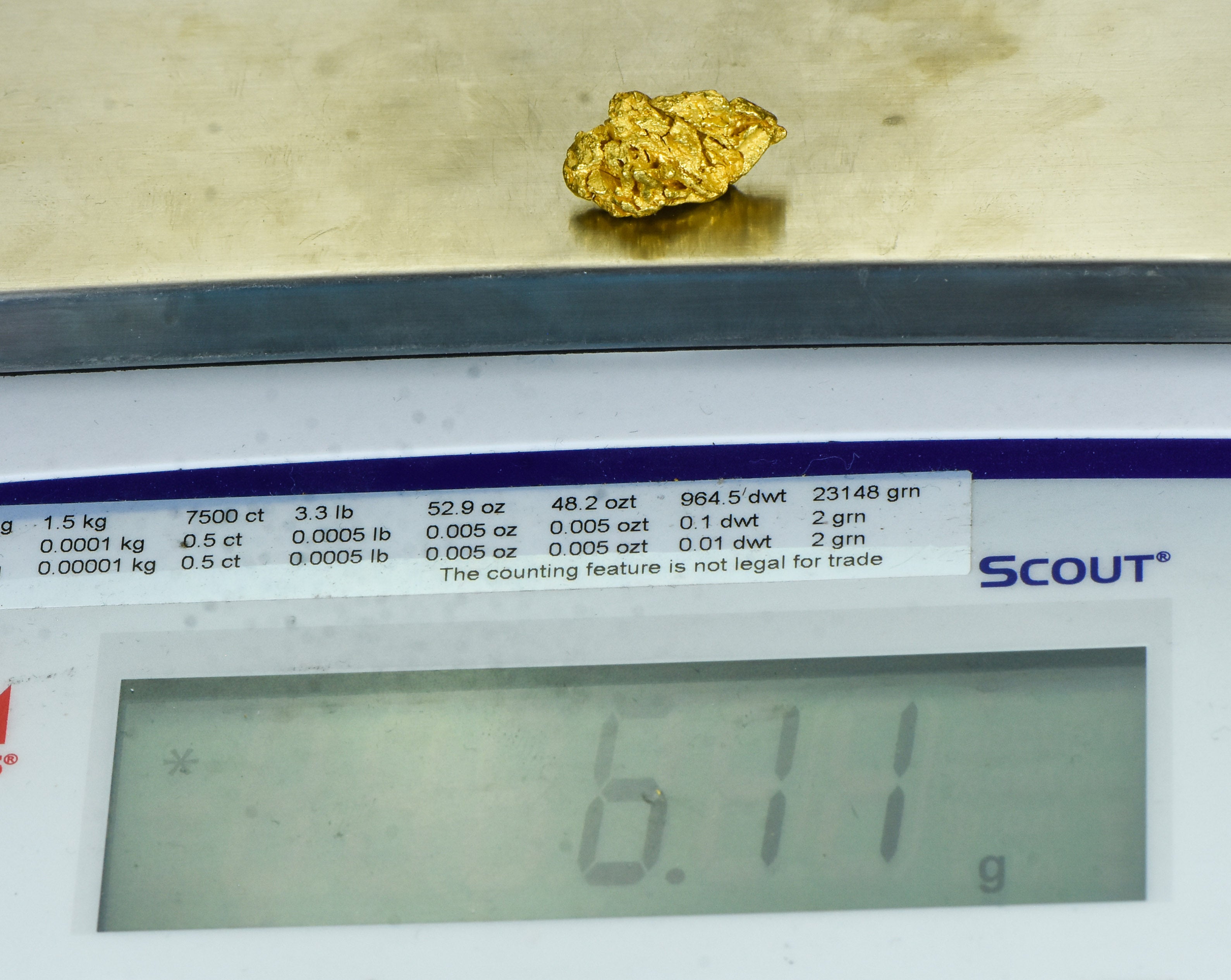 #1134 Natural Gold Nugget Australian 6.11 Grams Genuine