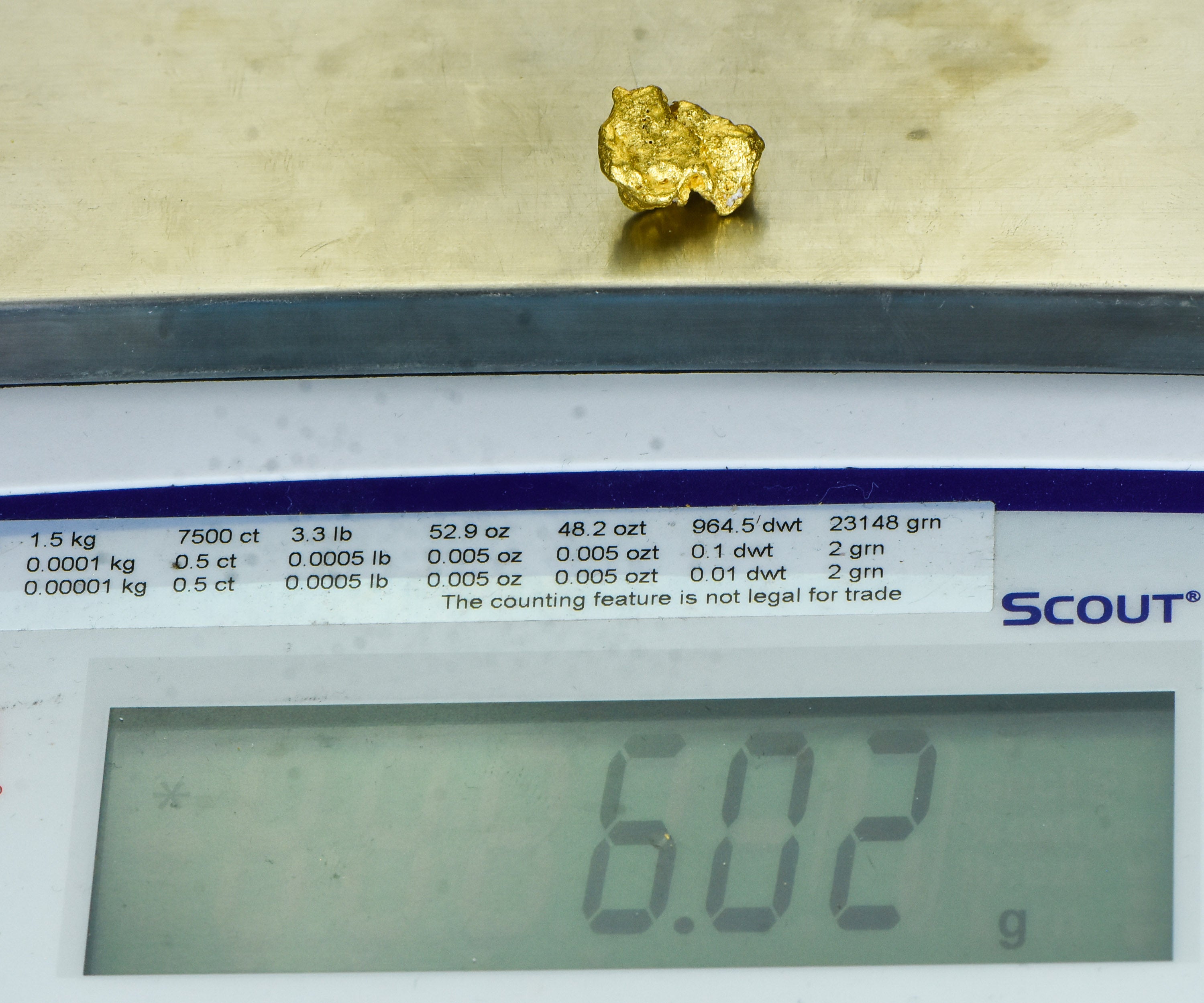 #1141 Natural Gold Nugget Australian 6.02 Grams Genuine