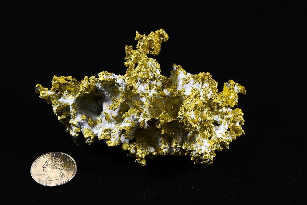 Hand Etched Gold Bearing Quartz Specimen Original 16-1 Mine California 492.24 Grams 14.02 OZ Genuine