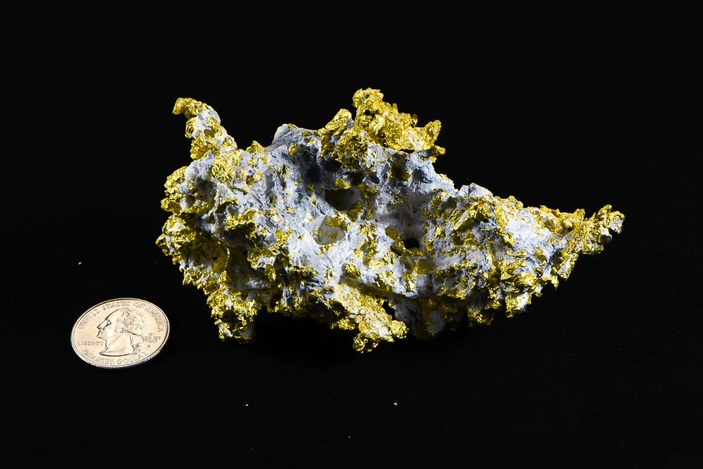 Hand Etched Gold Bearing Quartz Specimen Original 16-1 Mine California 492.24 Grams 14.02 OZ Genuine