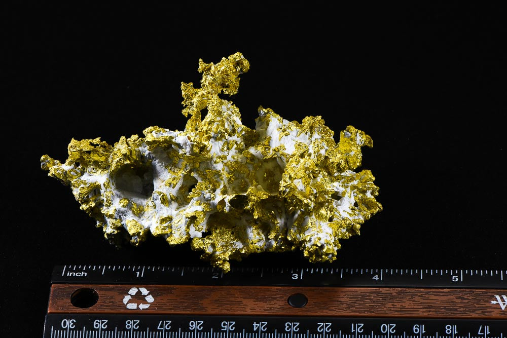 Hand Etched Gold Bearing Quartz Specimen Original 16-1 Mine California 492.24 Grams 14.02 OZ Genuine