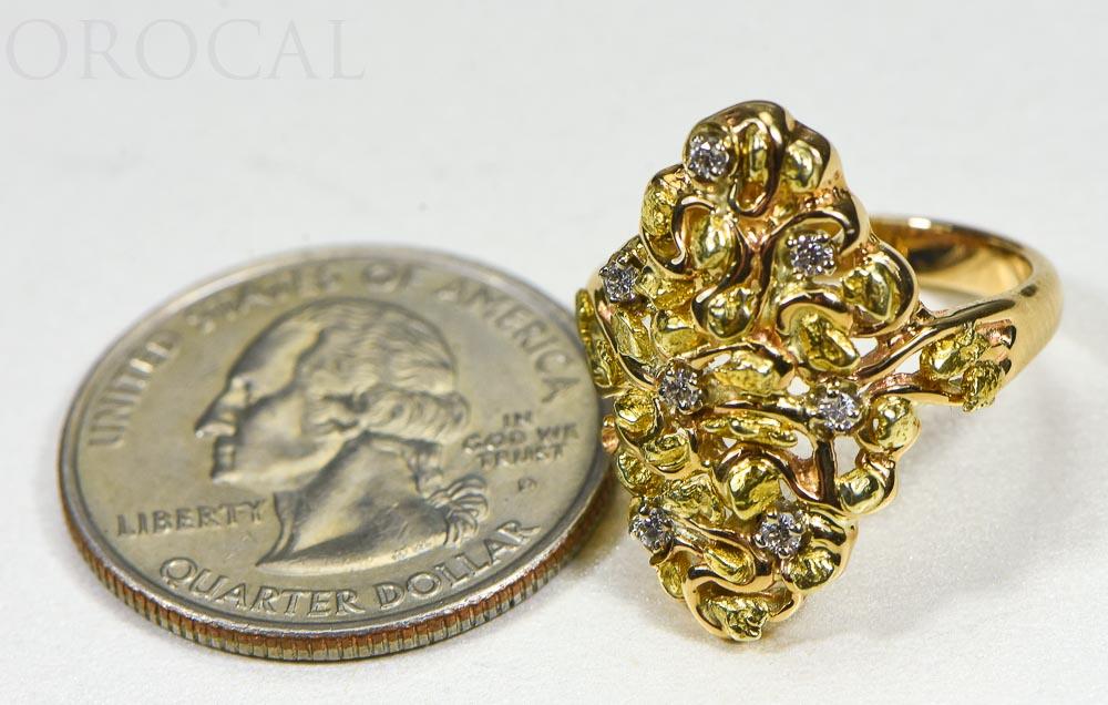 Gold Nugget Ladies Ring "Orocal" RL239D14 Genuine Hand Crafted Jewelry - 14K Casting