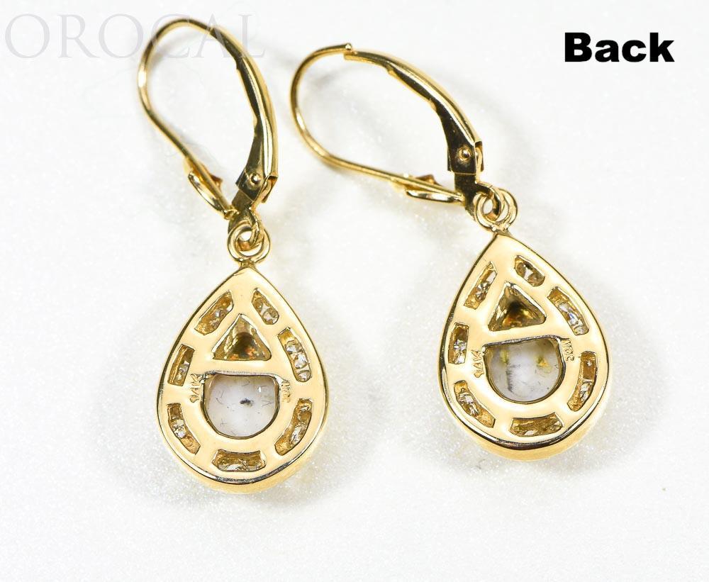Gold Quartz Earrings "Orocal" EN630D60Q/LB Genuine Hand Crafted Jewelry - 14K Gold Casting