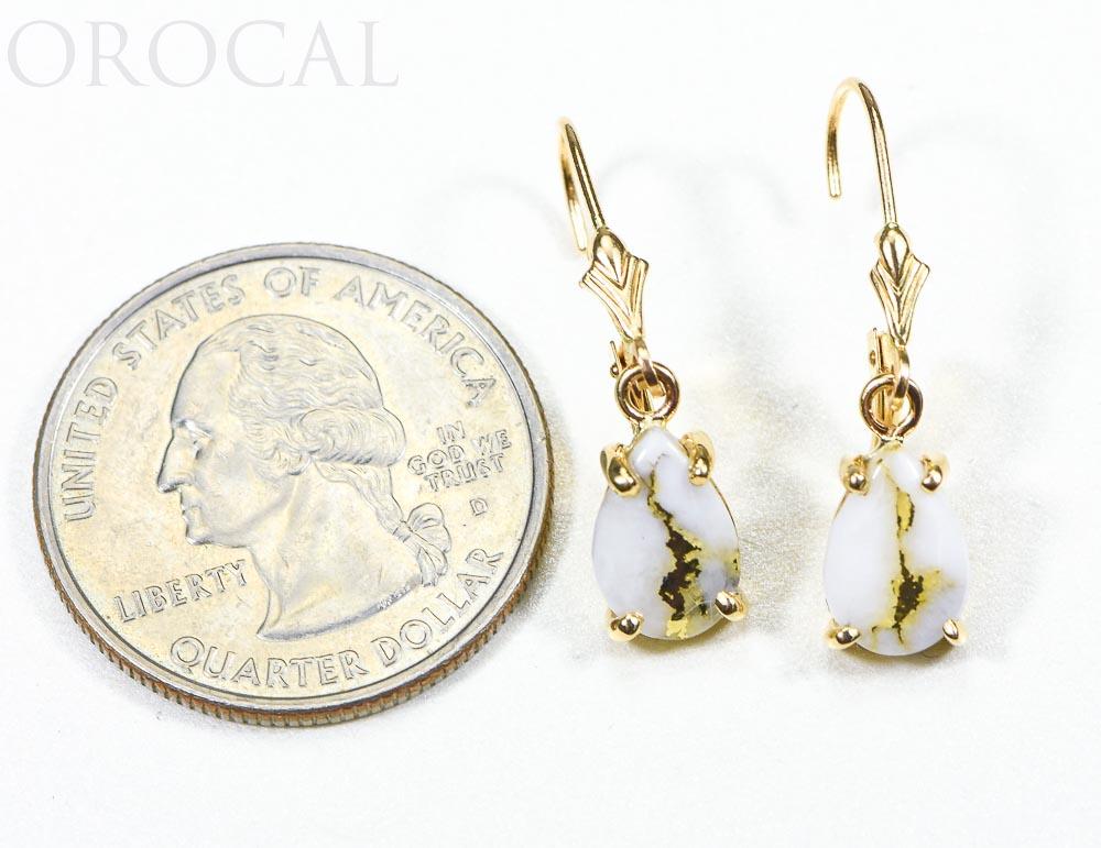 Gold Quartz Earrings "Orocal" E10*7Q/LB Genuine Hand Crafted Jewelry - 14K Gold Casting