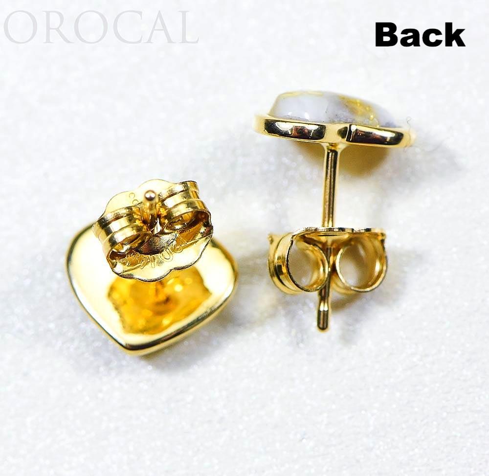 Gold Quartz Earrings "Orocal" EHE7Q Genuine Hand Crafted Jewelry - 14K Gold Casting