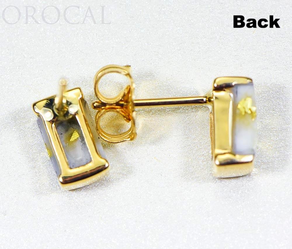 Gold Quartz Earrings "Orocal" EJ37Q Genuine Hand Crafted Jewelry - 14K Gold Casting