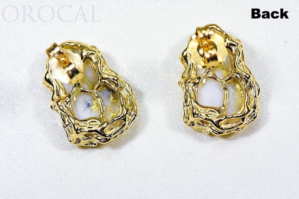 Gold Quartz Earrings "Orocal" EFFQ5 Genuine Hand Crafted Jewelry - 14K Gold Casting