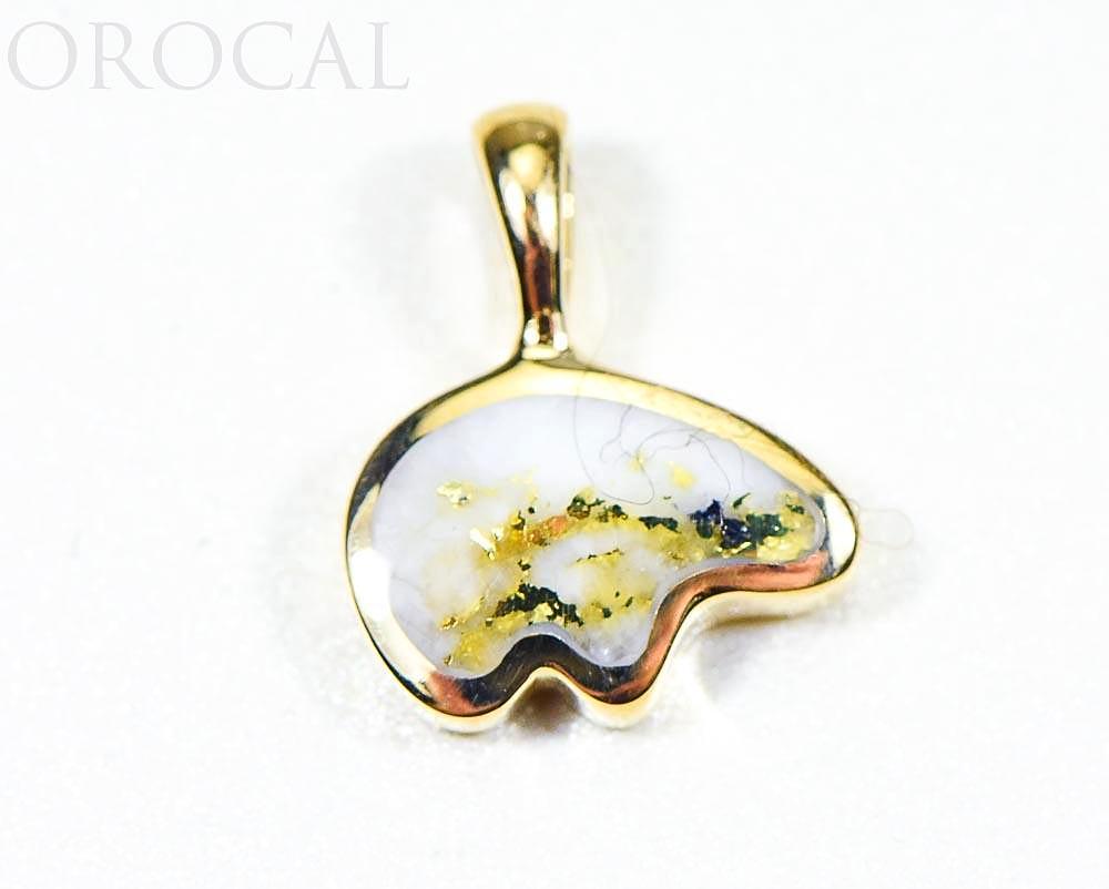 Gold Quartz Pendant Bear "Orocal" PBR1SHQX Genuine Hand Crafted Jewelry - 14K Gold Casting