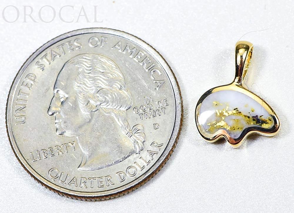 Gold Quartz Pendant Bear "Orocal" PBR1SHQX Genuine Hand Crafted Jewelry - 14K Gold Casting